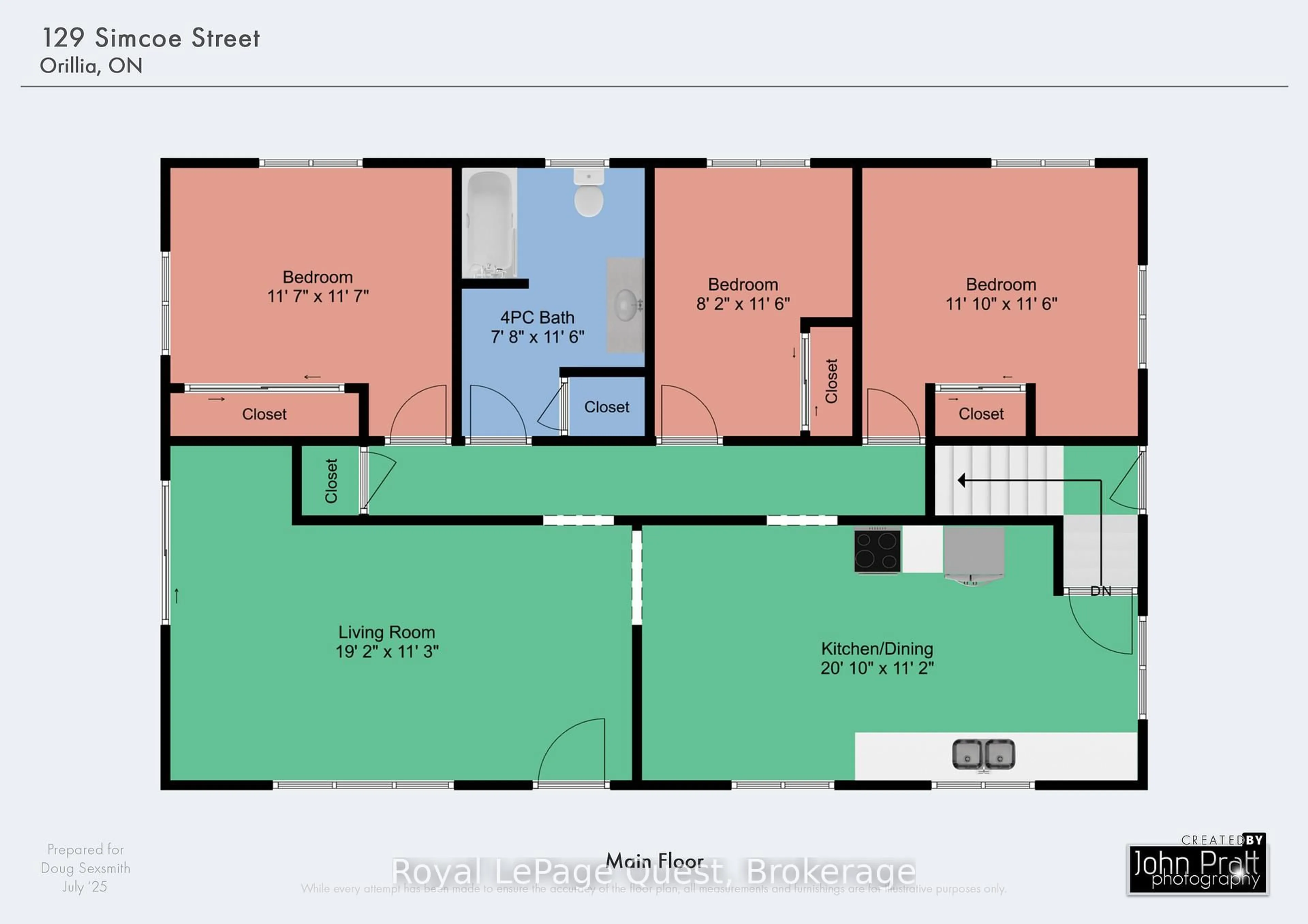 Floor plan for 129 Simcoe St, Orillia Ontario L3V 1G8