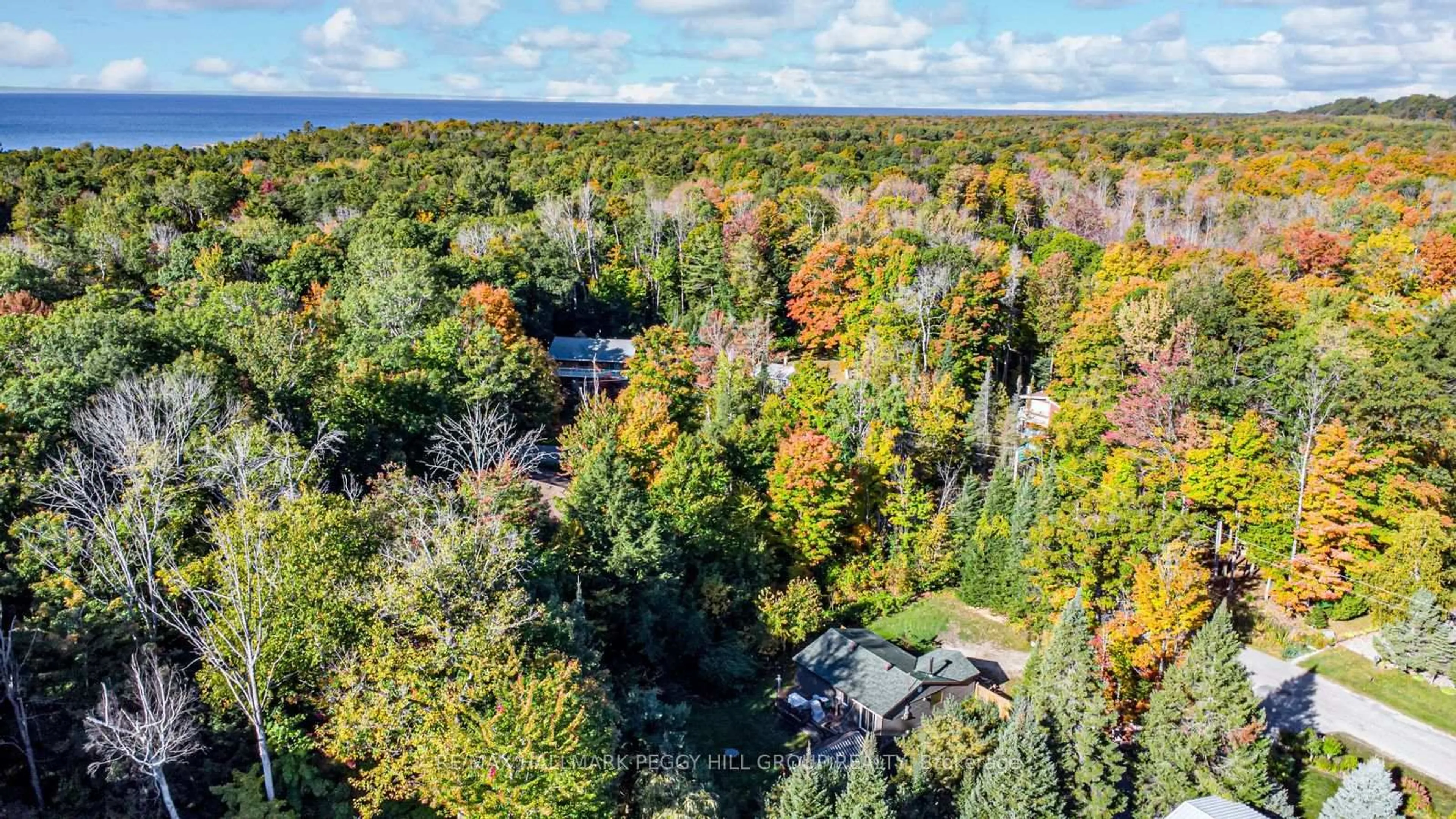 A pic from outside/outdoor area/front of a property/back of a property/a pic from drone, forest/trees view for 138 Moreau Pkwy, Tiny Ontario L9M 0H3