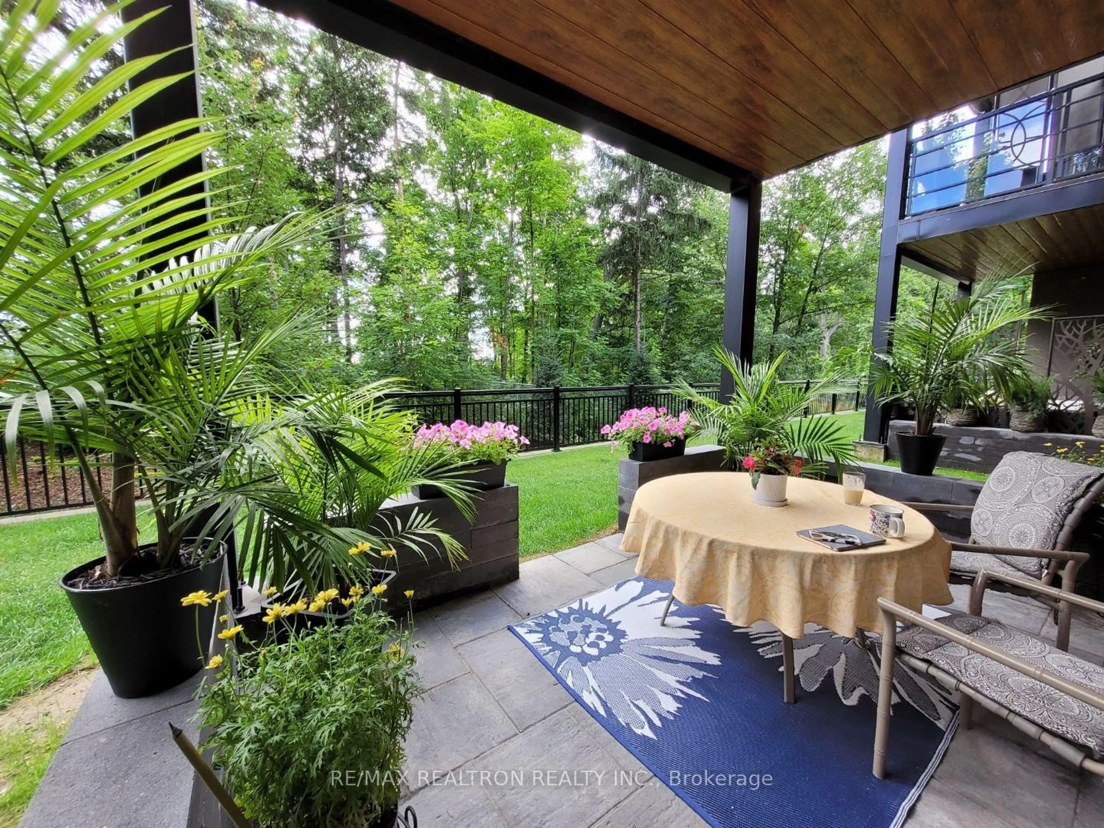 Patio, forest/trees view for 302 Essa Rd #116, Barrie Ontario L9J 0H3
