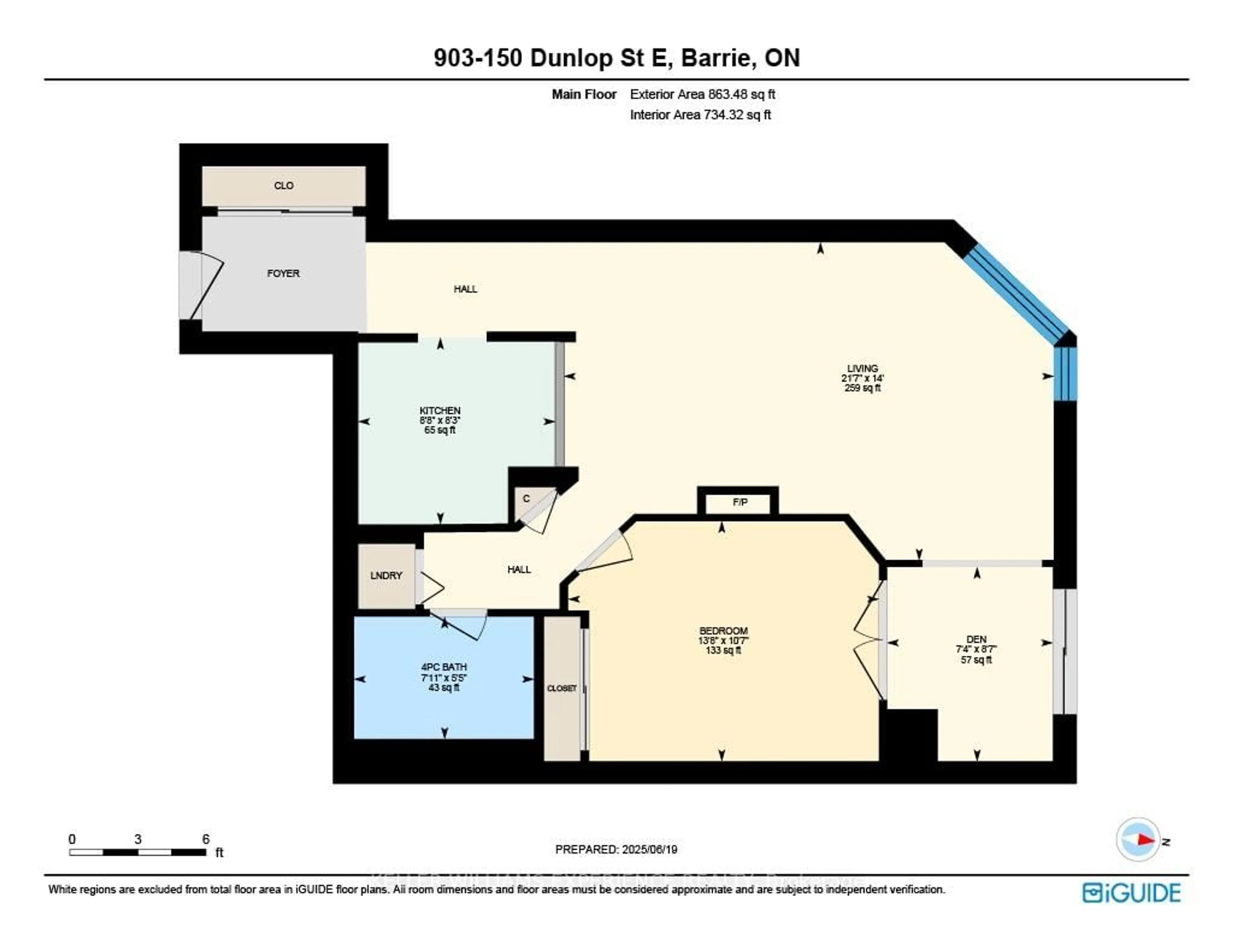Floor plan for 150 Dunlop St #903, Barrie Ontario L4M 6H1