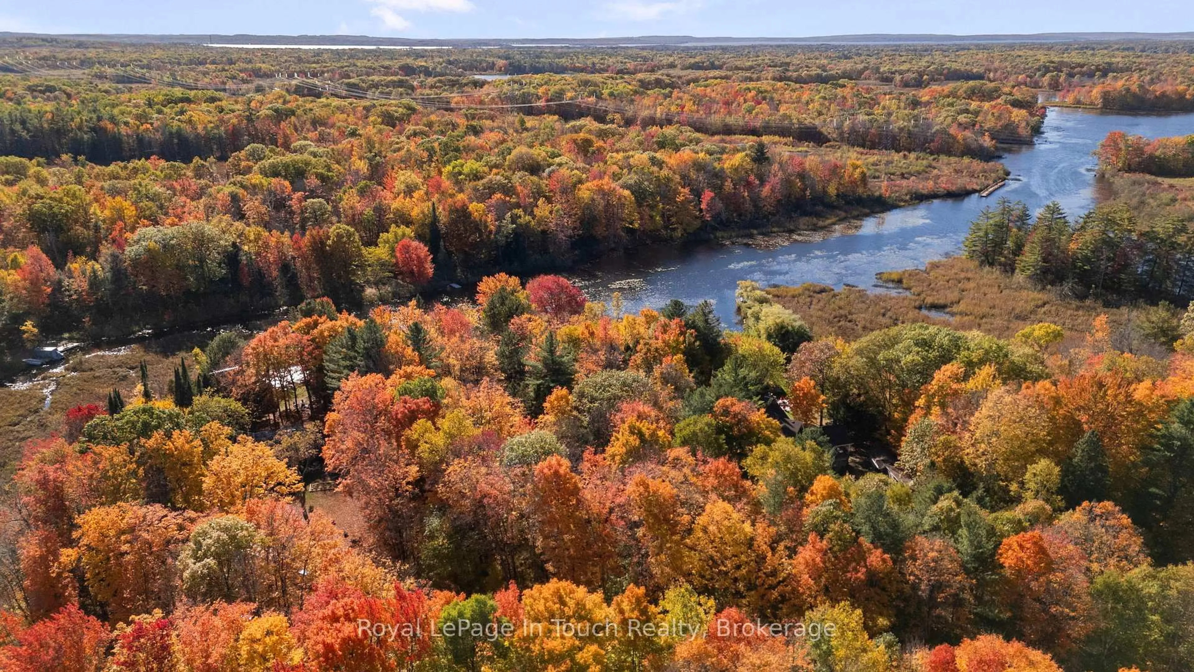 A pic from outside/outdoor area/front of a property/back of a property/a pic from drone, forest/trees view for 1980 South Riverside Dr, Severn Ontario L0K 1E0