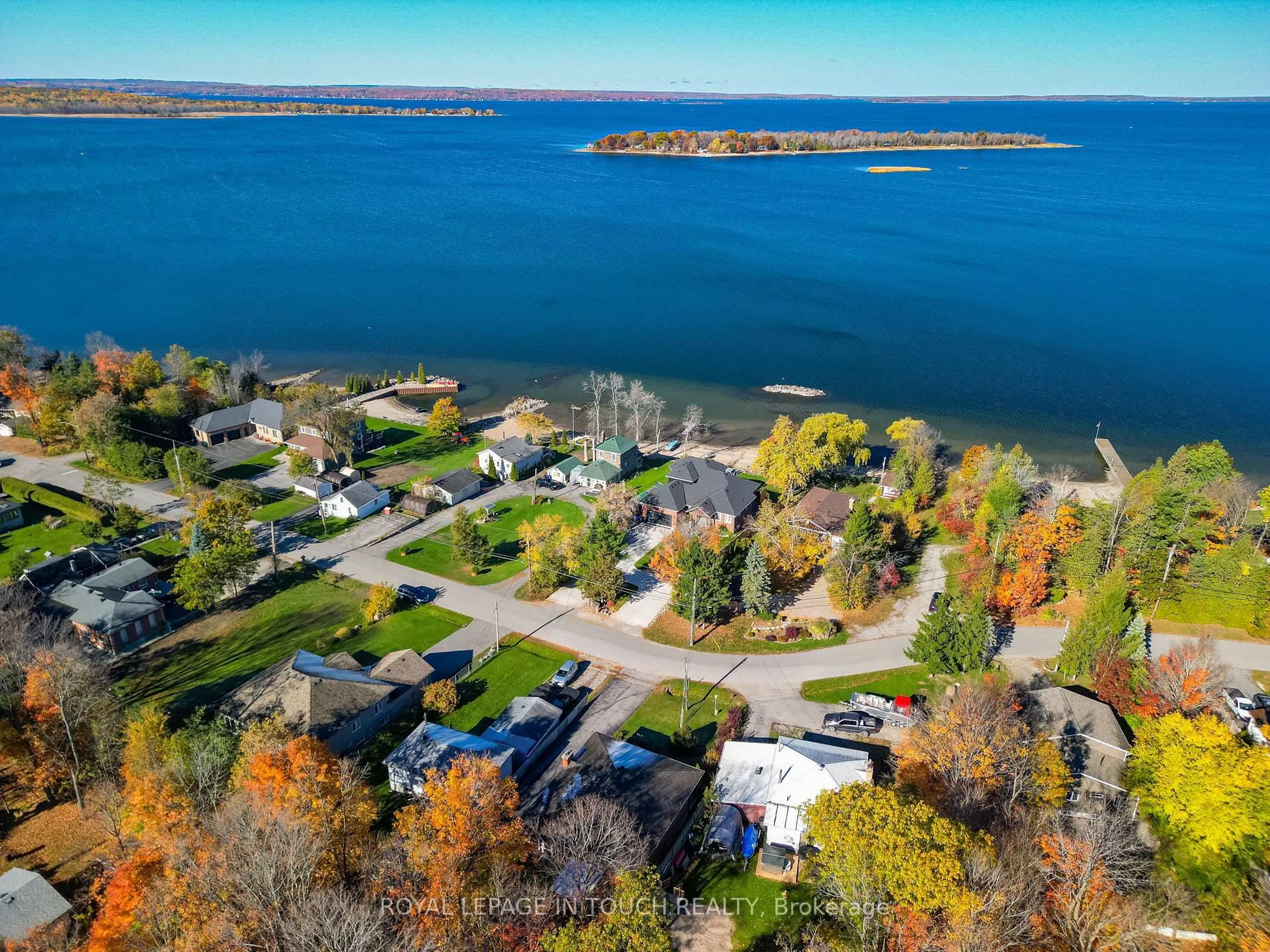 A pic from outside/outdoor area/front of a property/back of a property/a pic from drone, water/lake/river/ocean view for 21 Robins Point Rd, Tay Ontario L0K 2A0