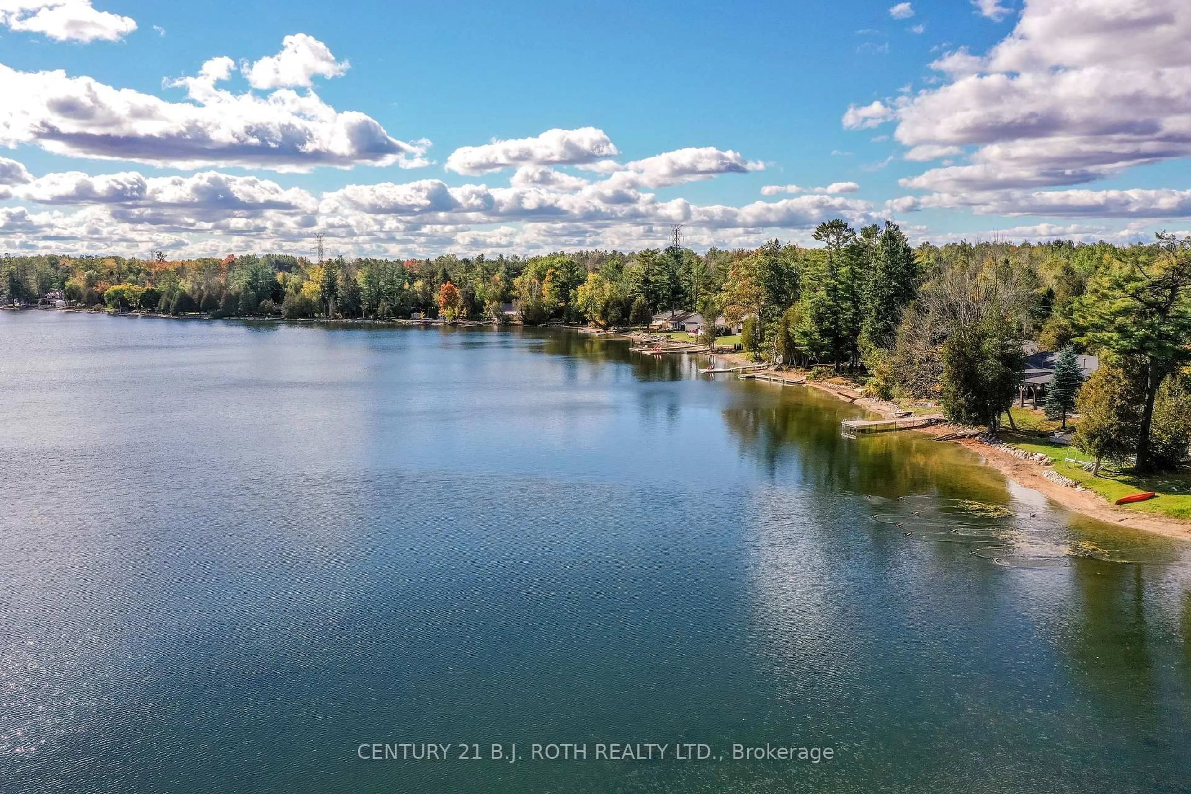 A pic from outside/outdoor area/front of a property/back of a property/a pic from drone, water/lake/river/ocean view for 3371 Lake St. George Blvd, Severn Ontario L0K 2B0