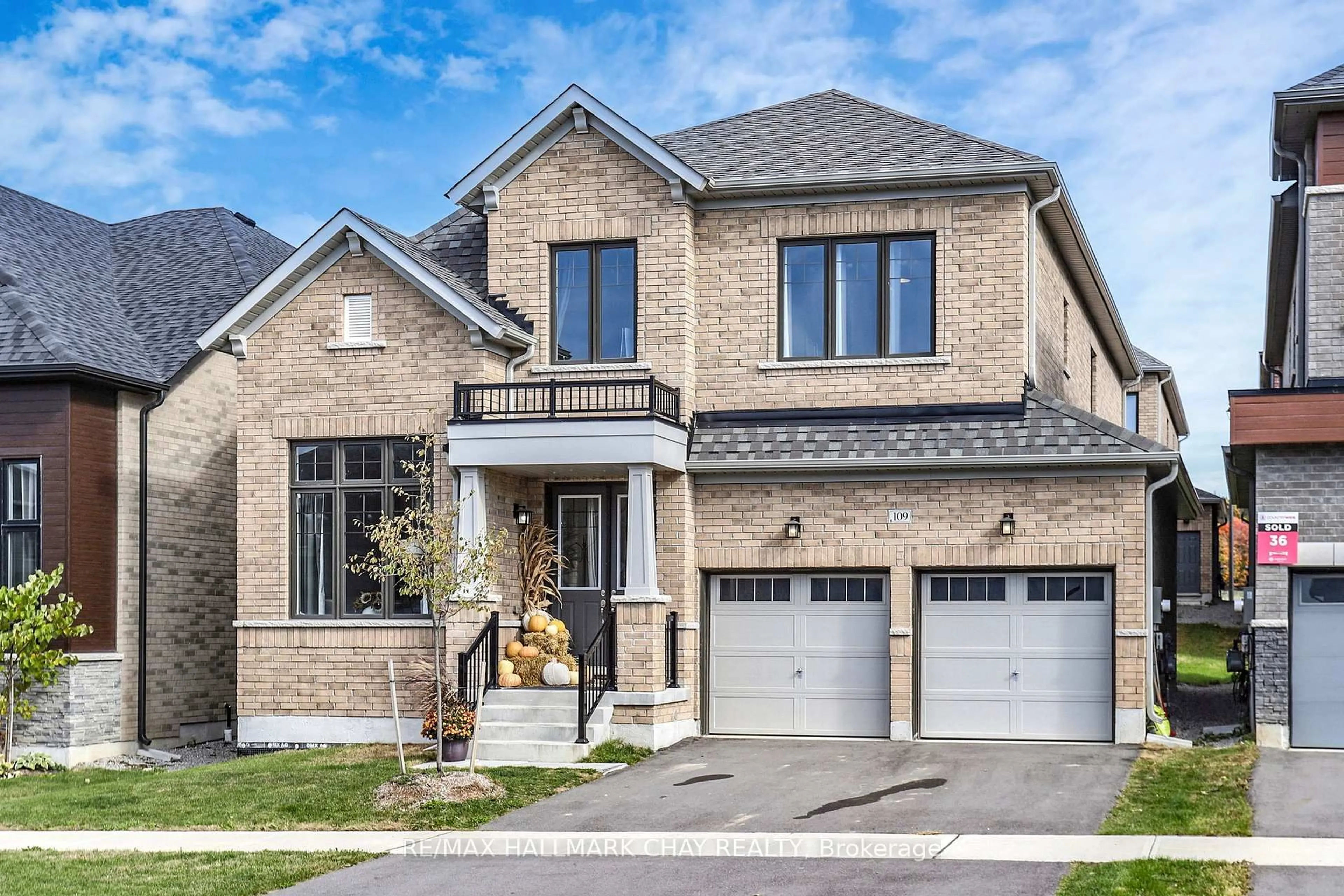 Home with brick exterior material, street for 109 Bearberry Rd, Springwater Ontario L9X 2C8