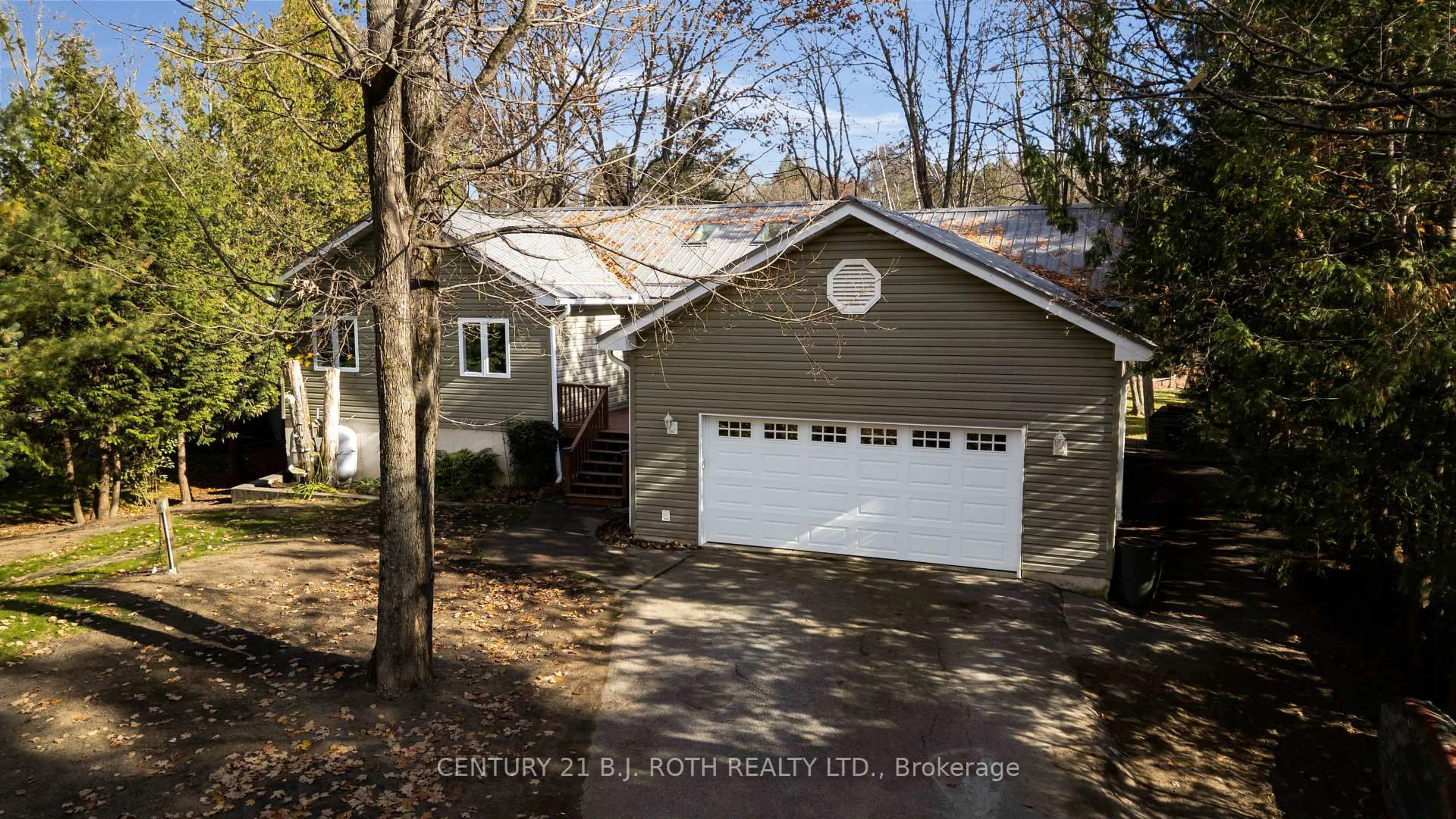 Home with vinyl exterior material, street for 7333 Davy Dr, Ramara Ontario L0K 2B0