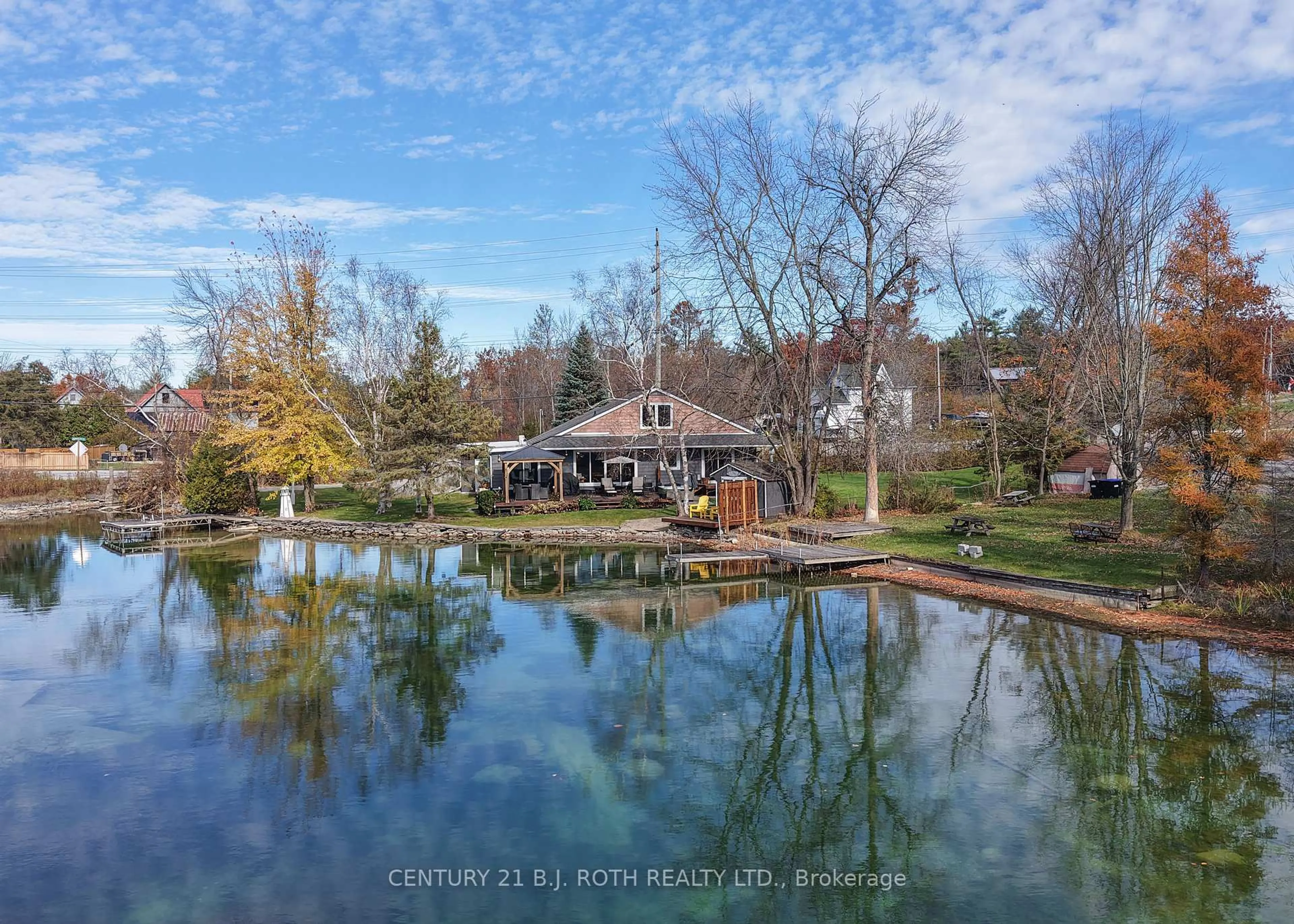 A pic from outside/outdoor area/front of a property/back of a property/a pic from drone, water/lake/river/ocean view for 8222 169 COUNTY Rd, Ramara Ontario L0K 2B0