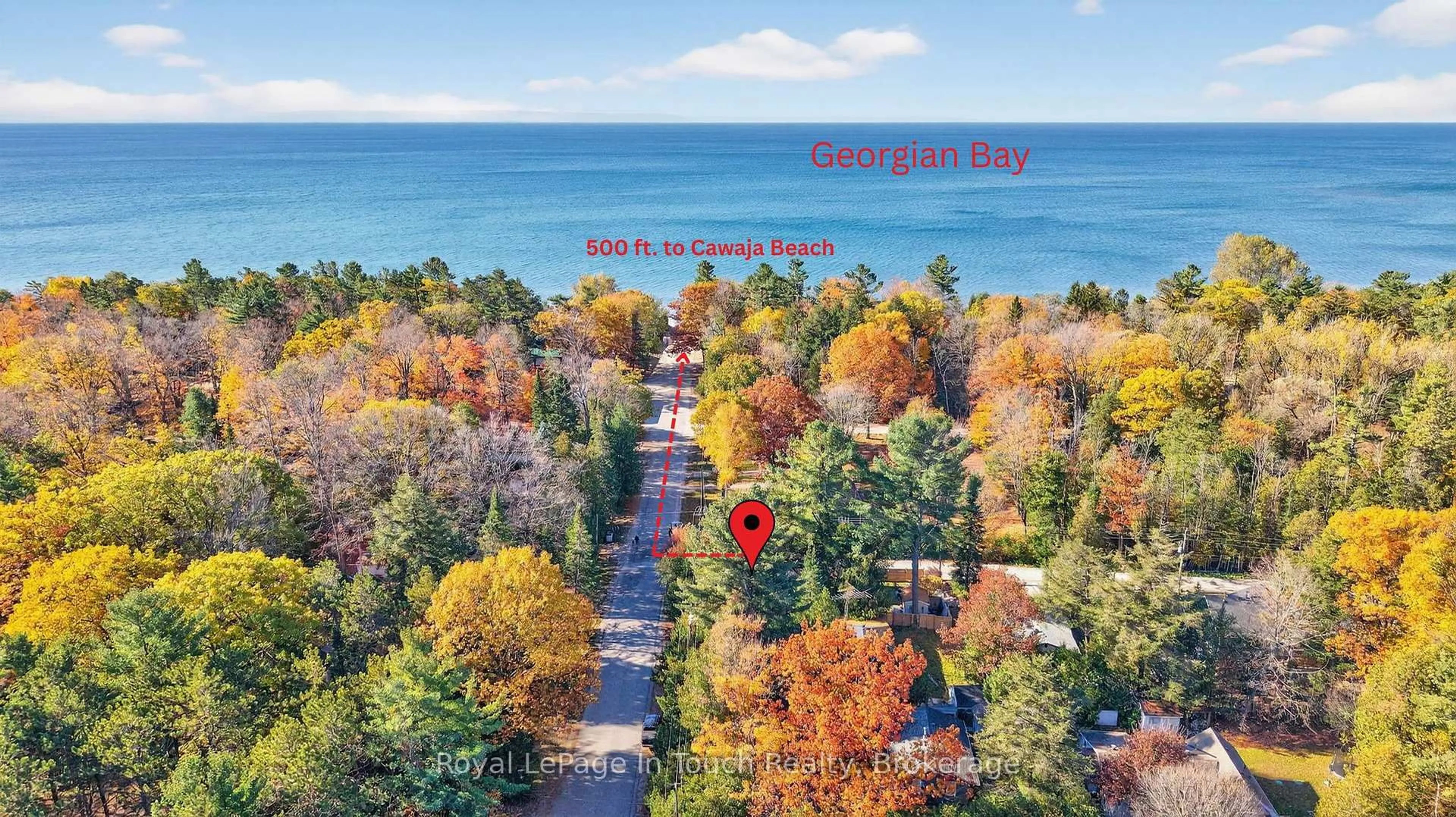 A pic from outside/outdoor area/front of a property/back of a property/a pic from drone, water/lake/river/ocean view for 302 Concession 11 Rd, Tiny Ontario L0L 2J0