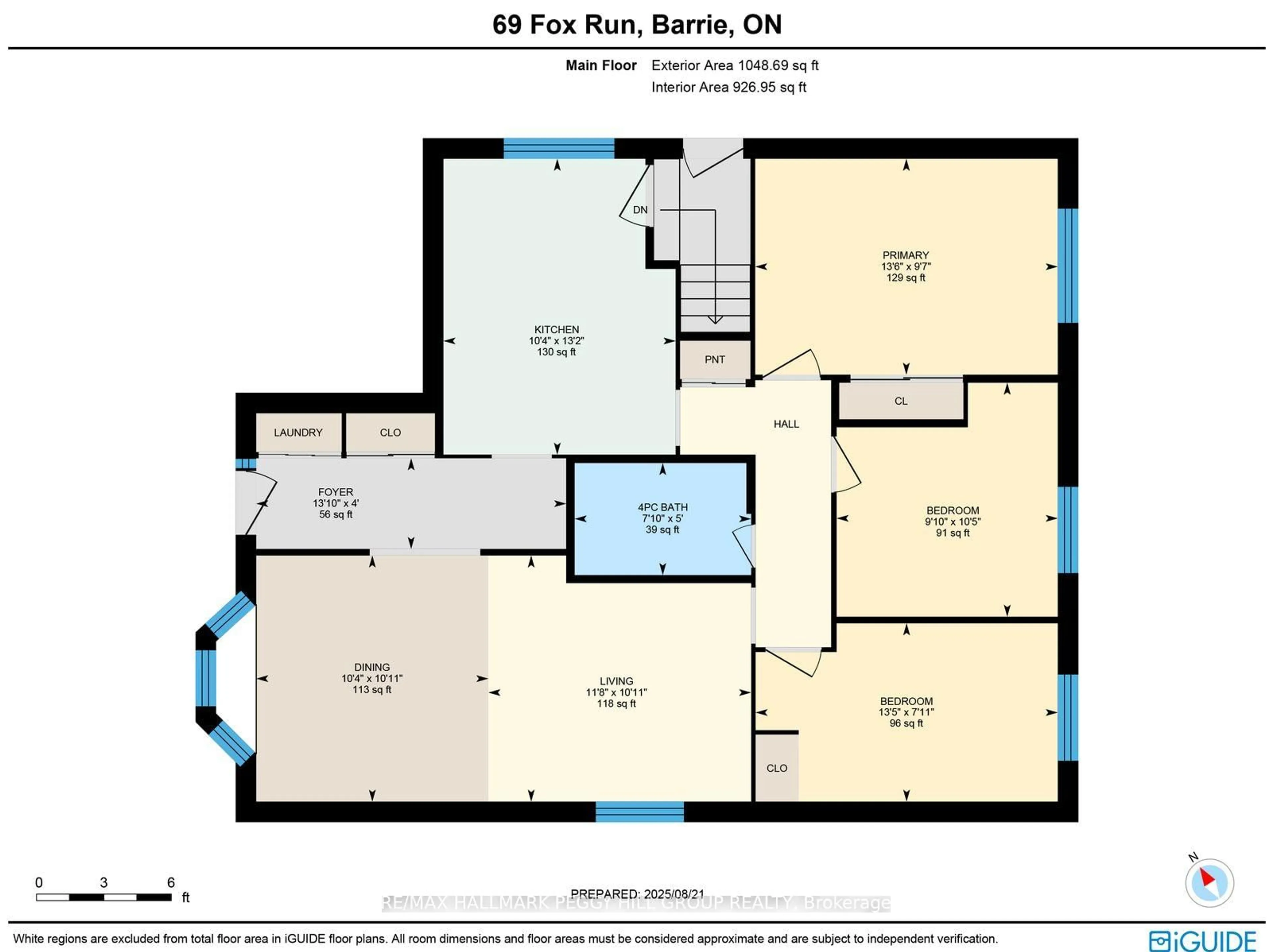 Floor plan for 69 Fox Ru, Barrie Ontario L4N 5L6