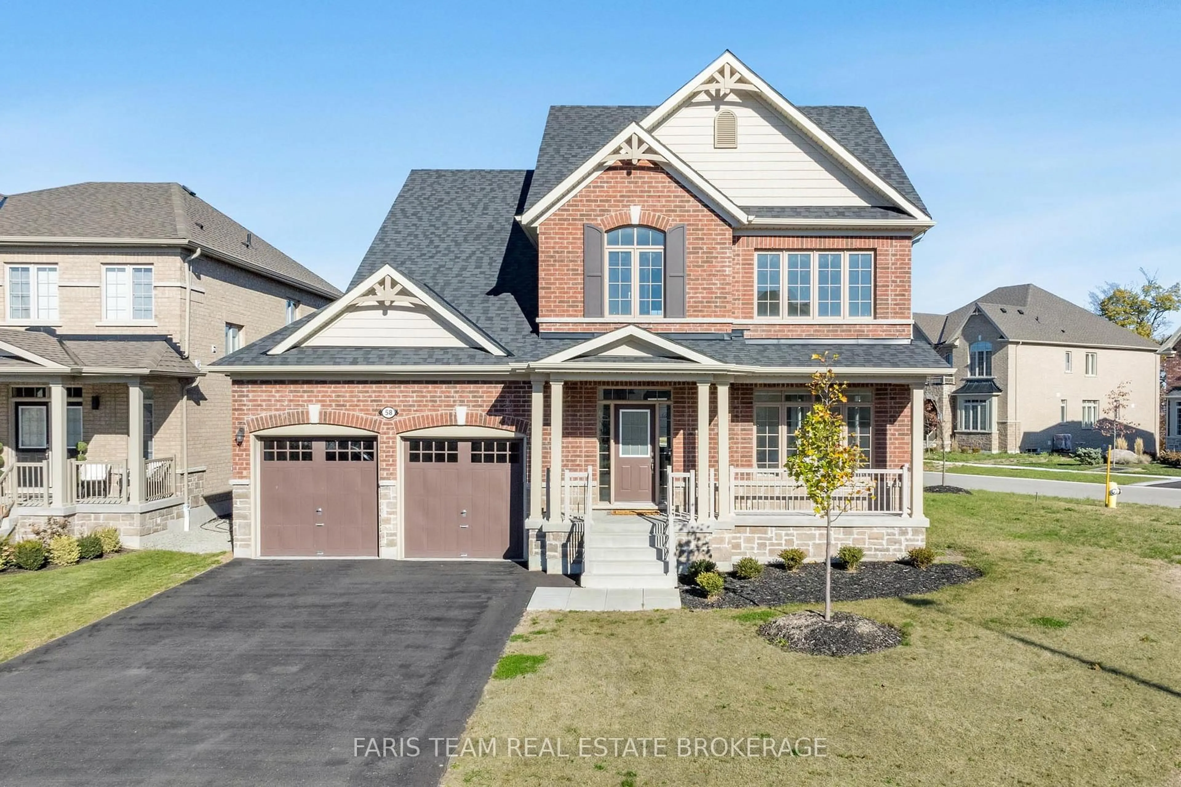 Home with brick exterior material, street for 58 Sanford Circ, Springwater Ontario L9X 2A9