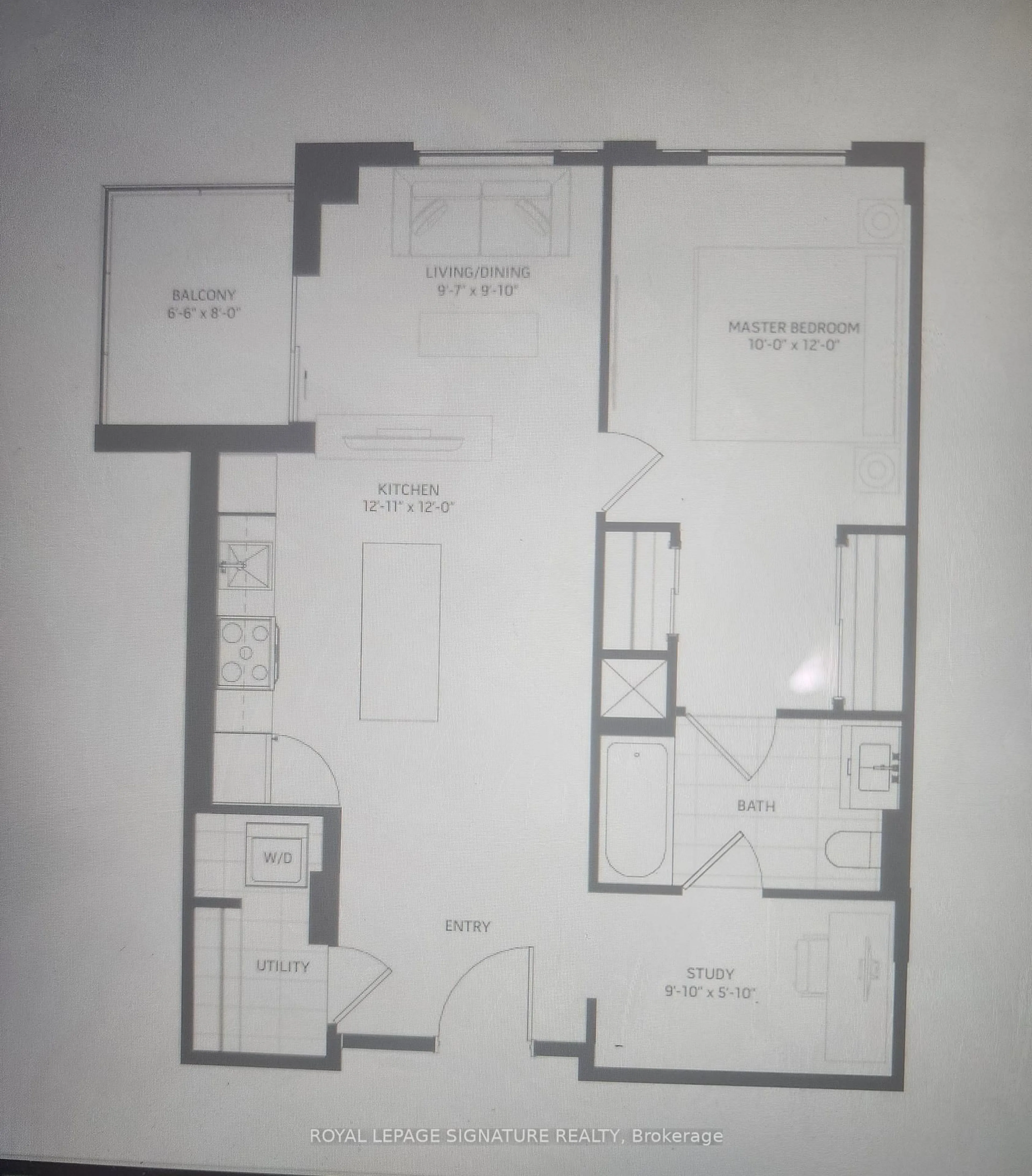 Floor plan for 185 Dunlop St #517, Barrie Ontario L4M 0L7