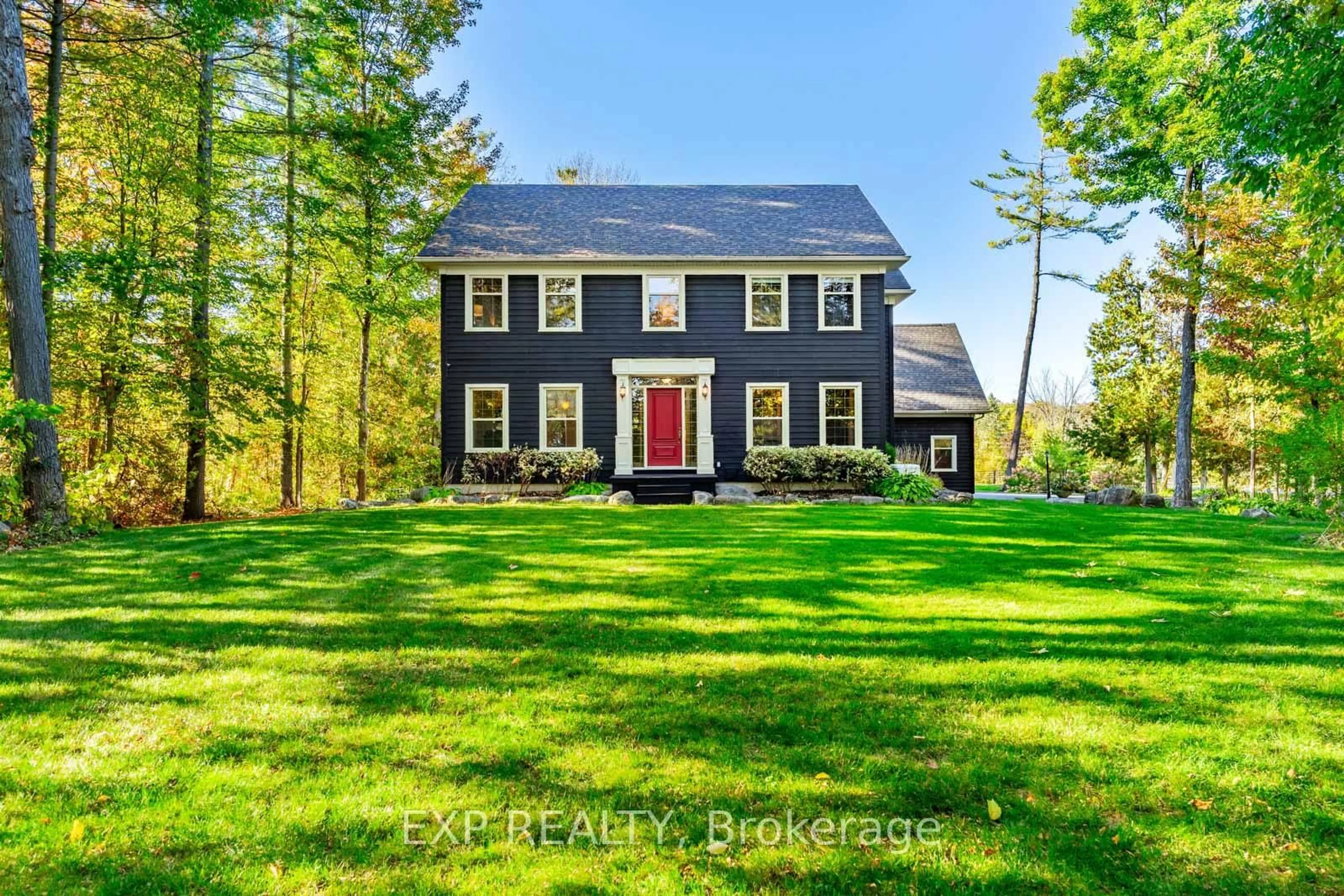 A pic from outside/outdoor area/front of a property/back of a property/a pic from drone, water/lake/river/ocean view for 4146 Forest Wood Dr, Severn Ontario L3V 6H3