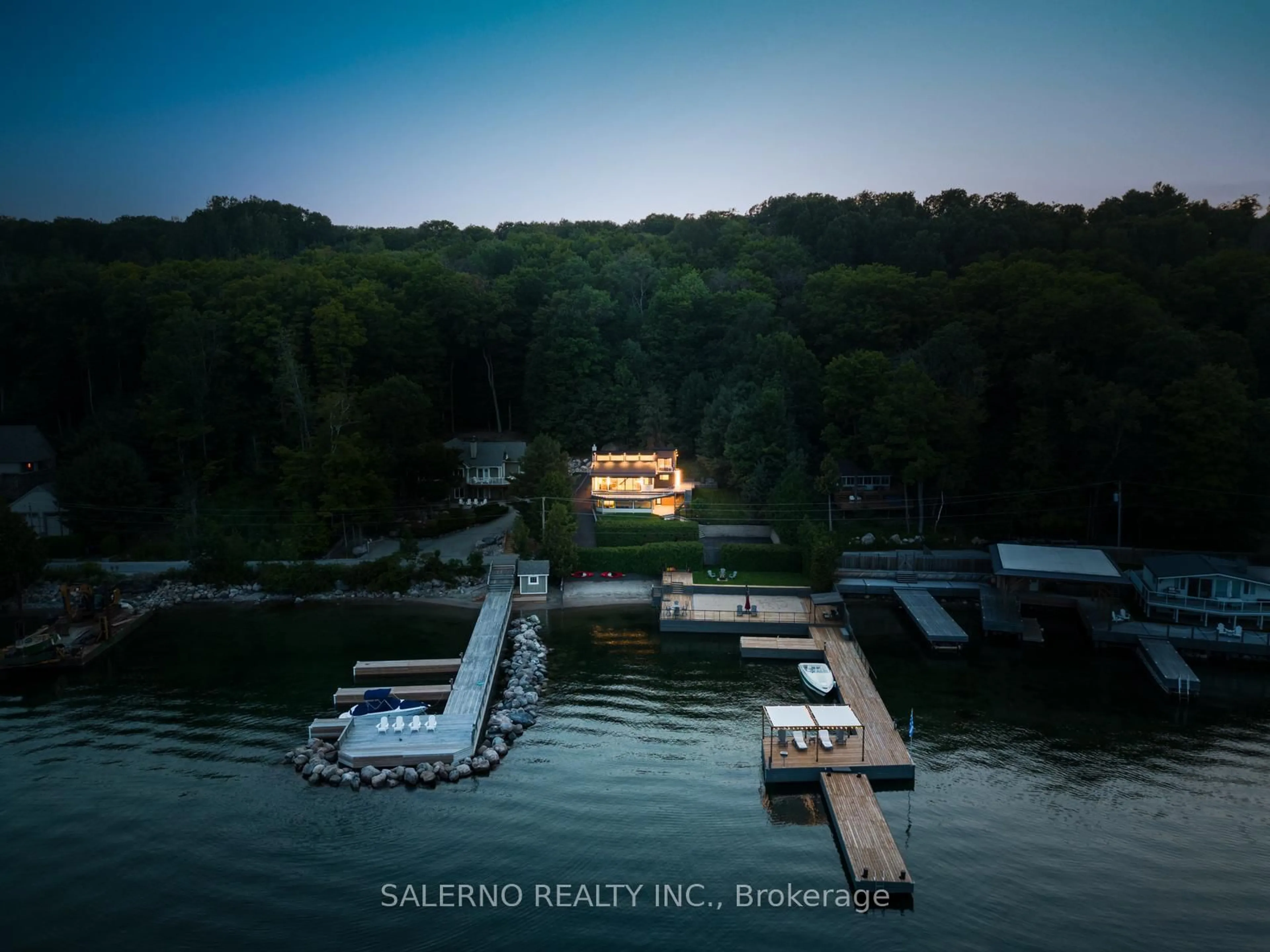 A pic from outside/outdoor area/front of a property/back of a property/a pic from drone, water/lake/river/ocean view for 237 West Shore Dr, Tiny Ontario L9M 0M7