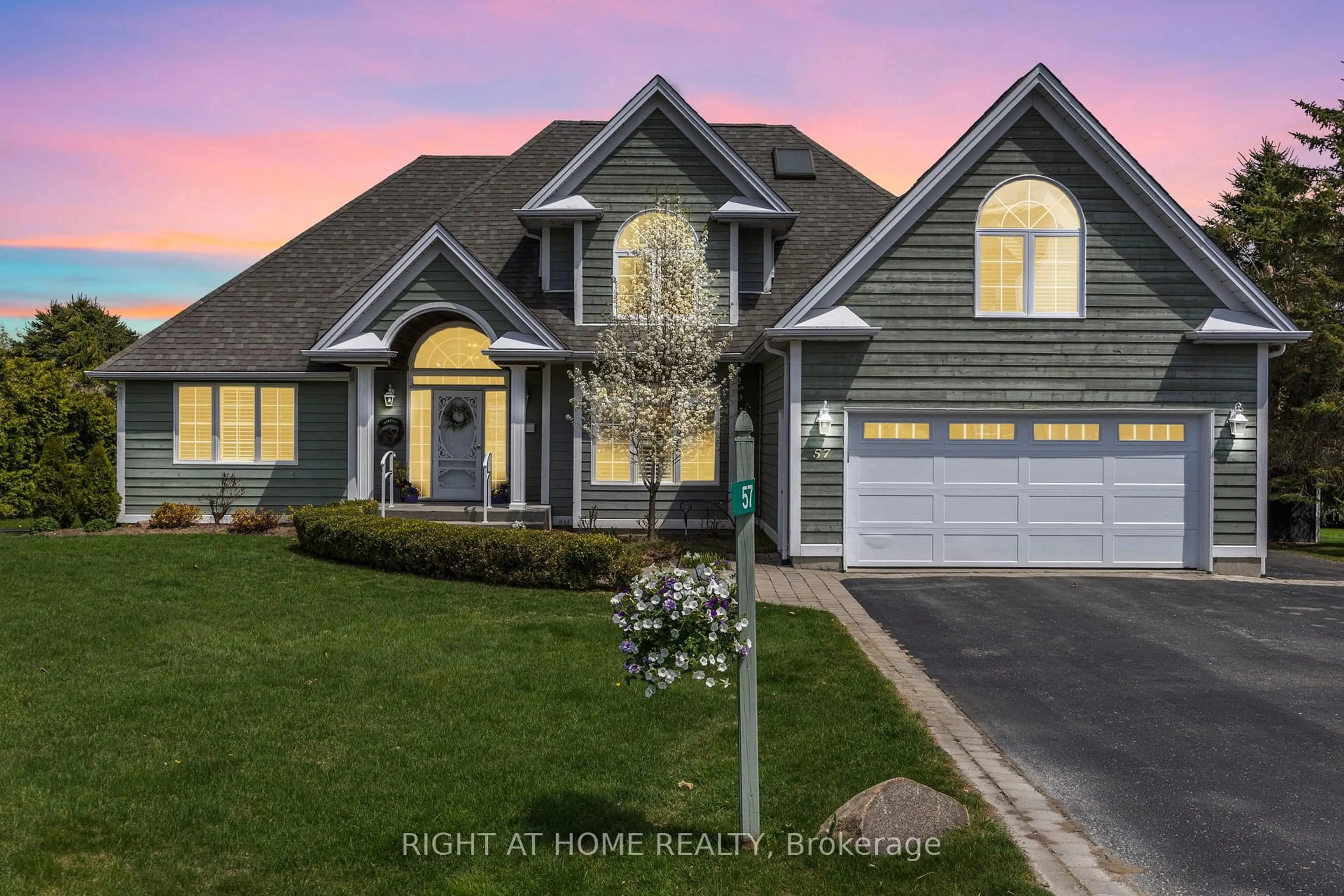 Home with vinyl exterior material, street for 57 Highland Dr, Oro-Medonte Ontario L0L 2L0