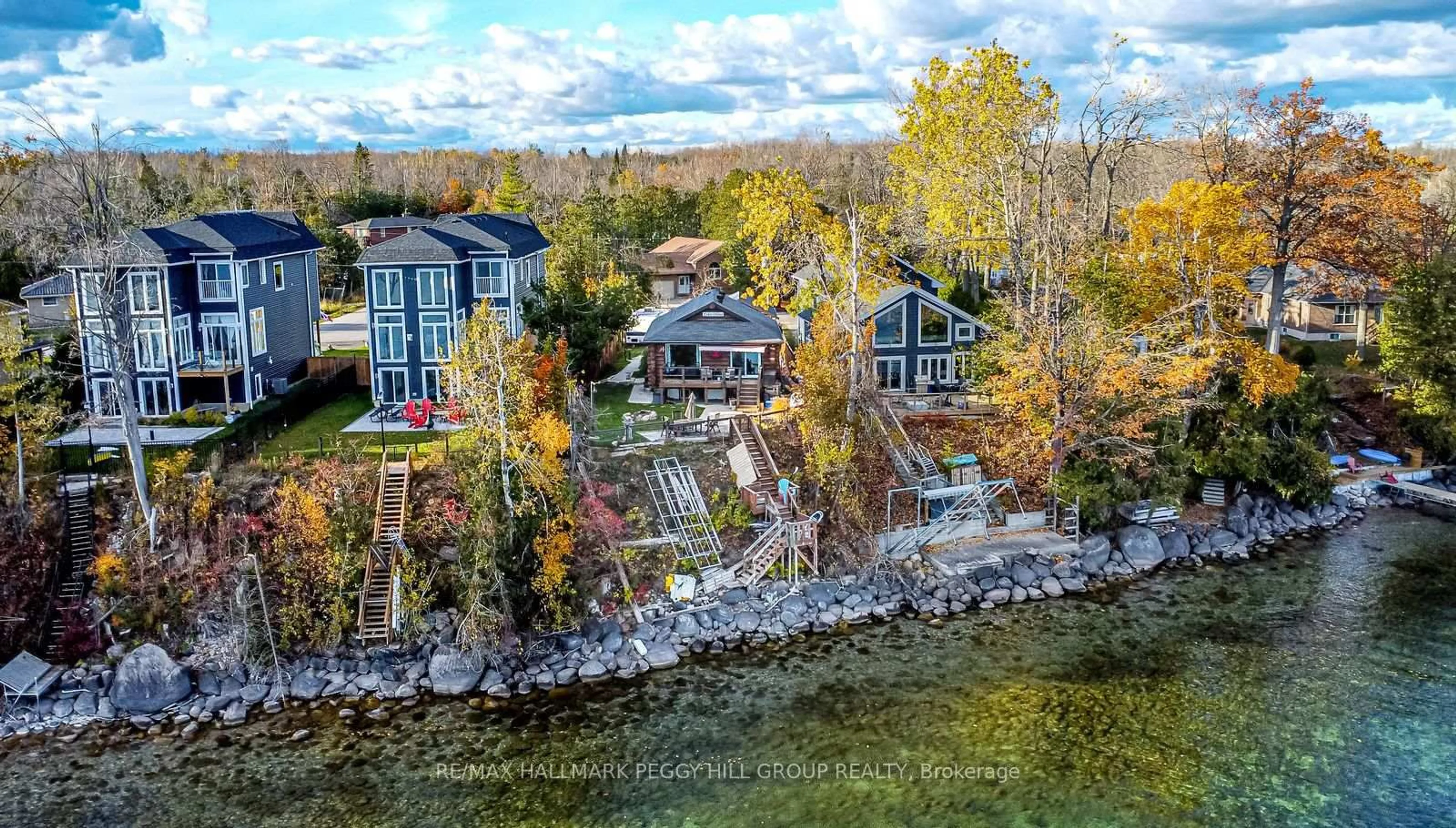 A pic from outside/outdoor area/front of a property/back of a property/a pic from drone, water/lake/river/ocean view for 17 Stanley Ave, Oro-Medonte Ontario L0L 1T0