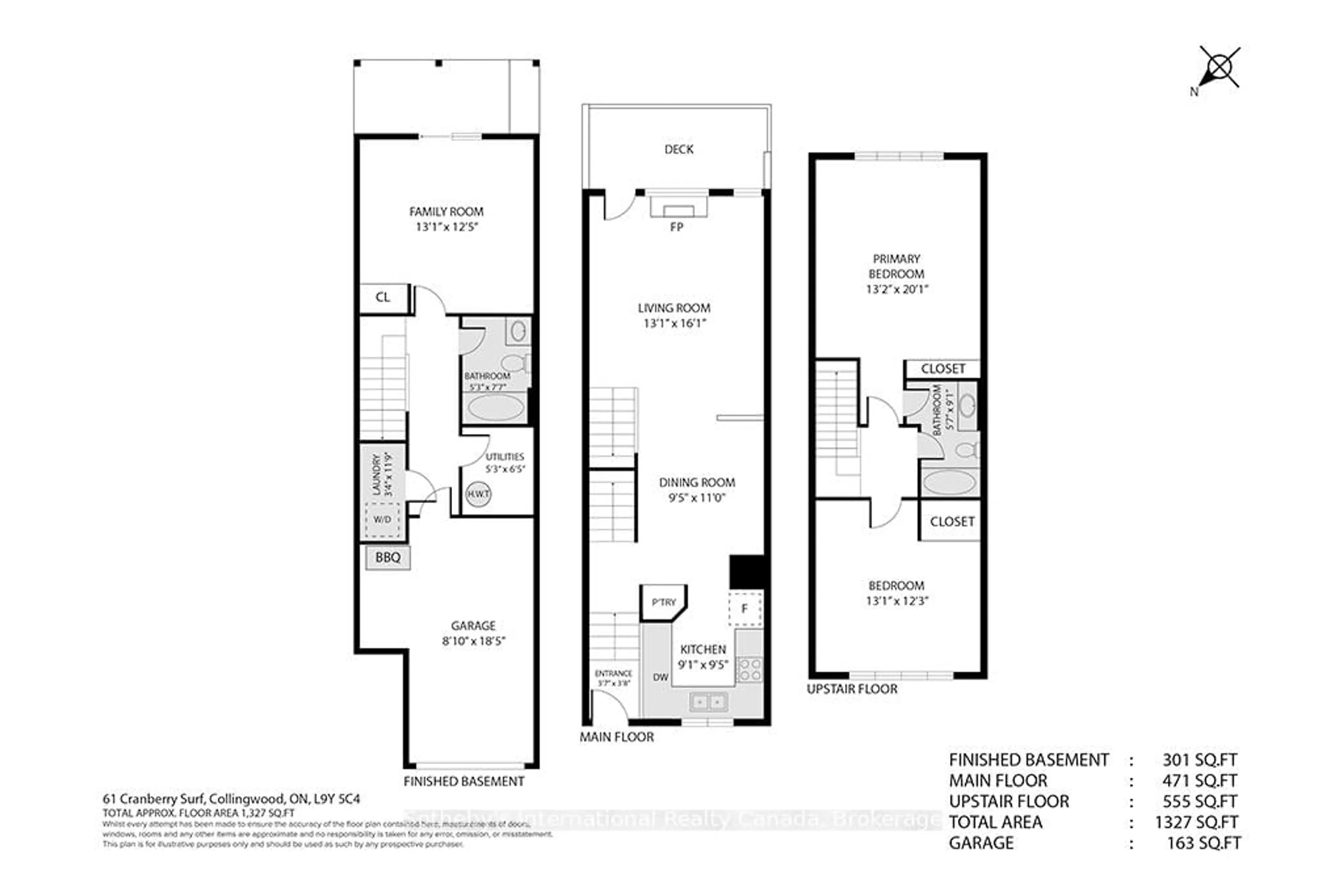 Floor plan for 61 Cranberry Surf St, Collingwood Ontario L9Y 5C4