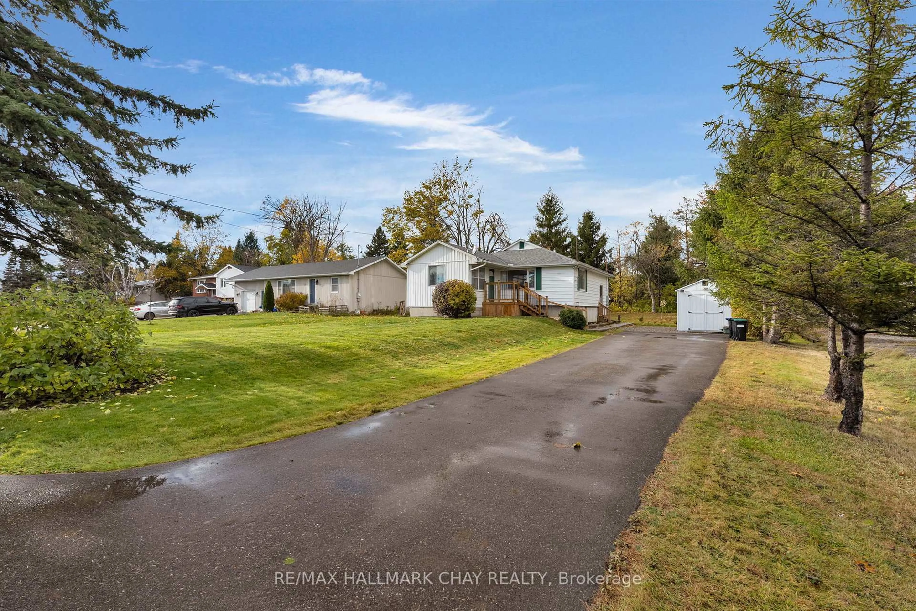 A pic from outside/outdoor area/front of a property/back of a property/a pic from drone, water/lake/river/ocean view for 2344 11 Highway, Oro-Medonte Ontario L0L 2L0