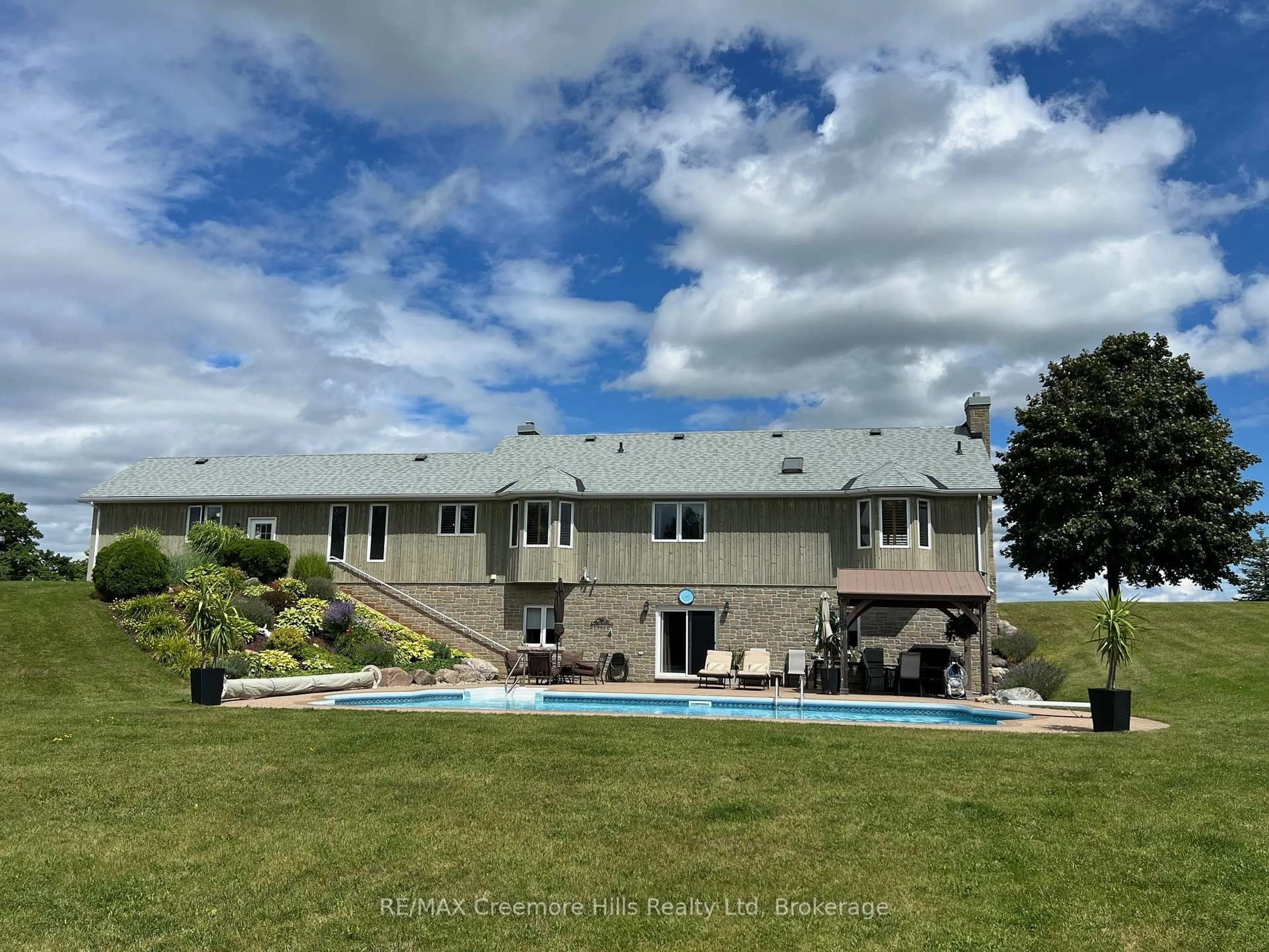 A pic from outside/outdoor area/front of a property/back of a property/a pic from drone, water/lake/river/ocean view for 2332 Centre Line, Clearview Ontario L0M 1G0