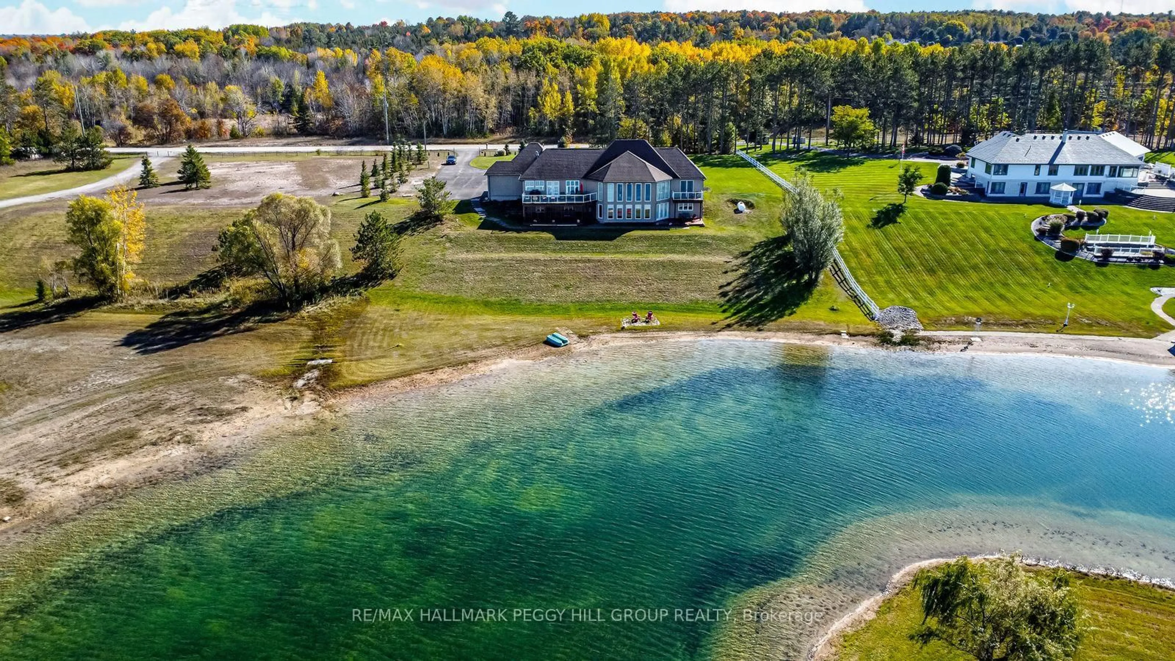 A pic from outside/outdoor area/front of a property/back of a property/a pic from drone, water/lake/river/ocean view for 1372 Division Rd, Severn Ontario L3V 0X8