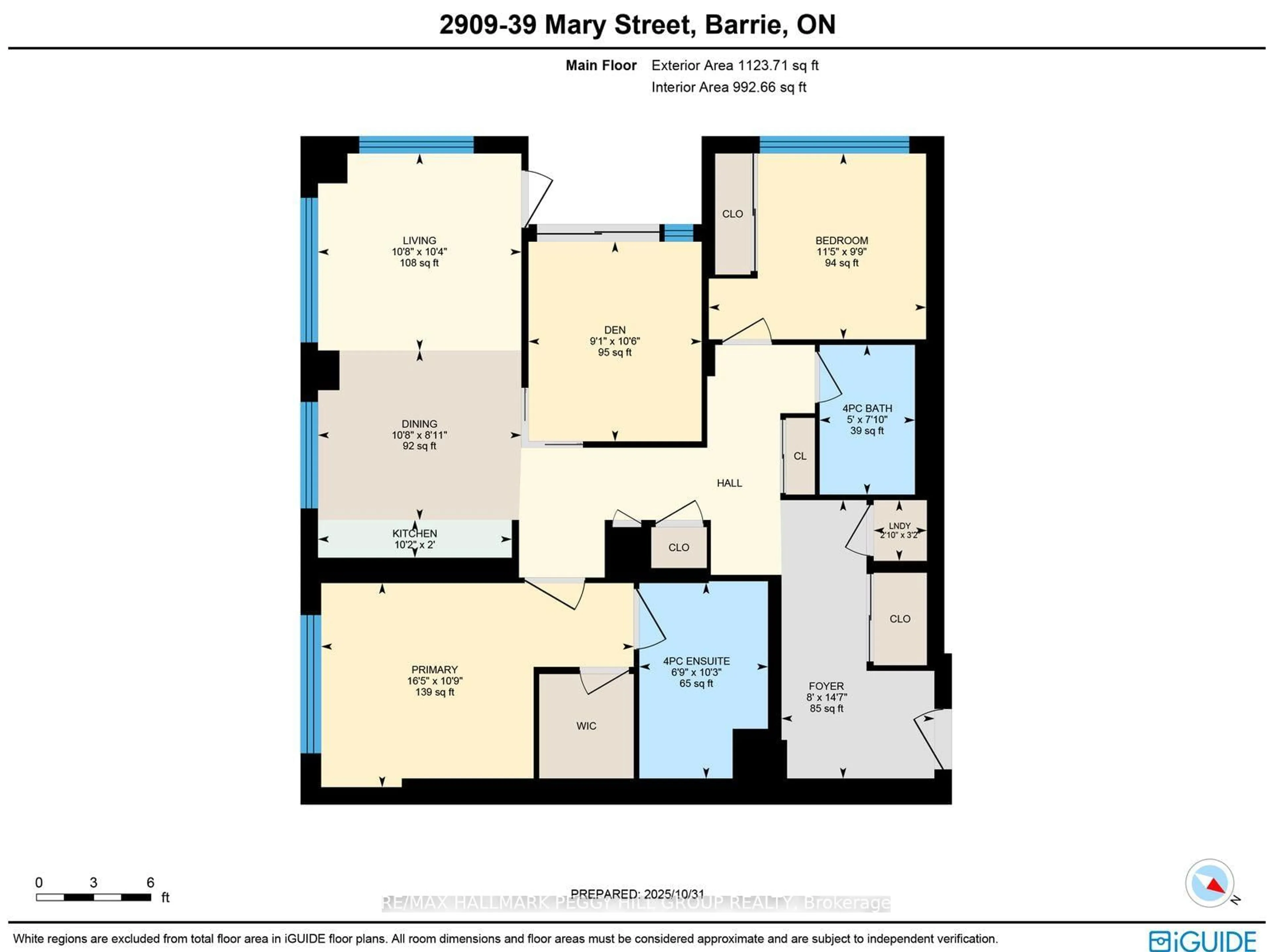 Floor plan for 39 Mary St #2909, Barrie Ontario L4N 1S9