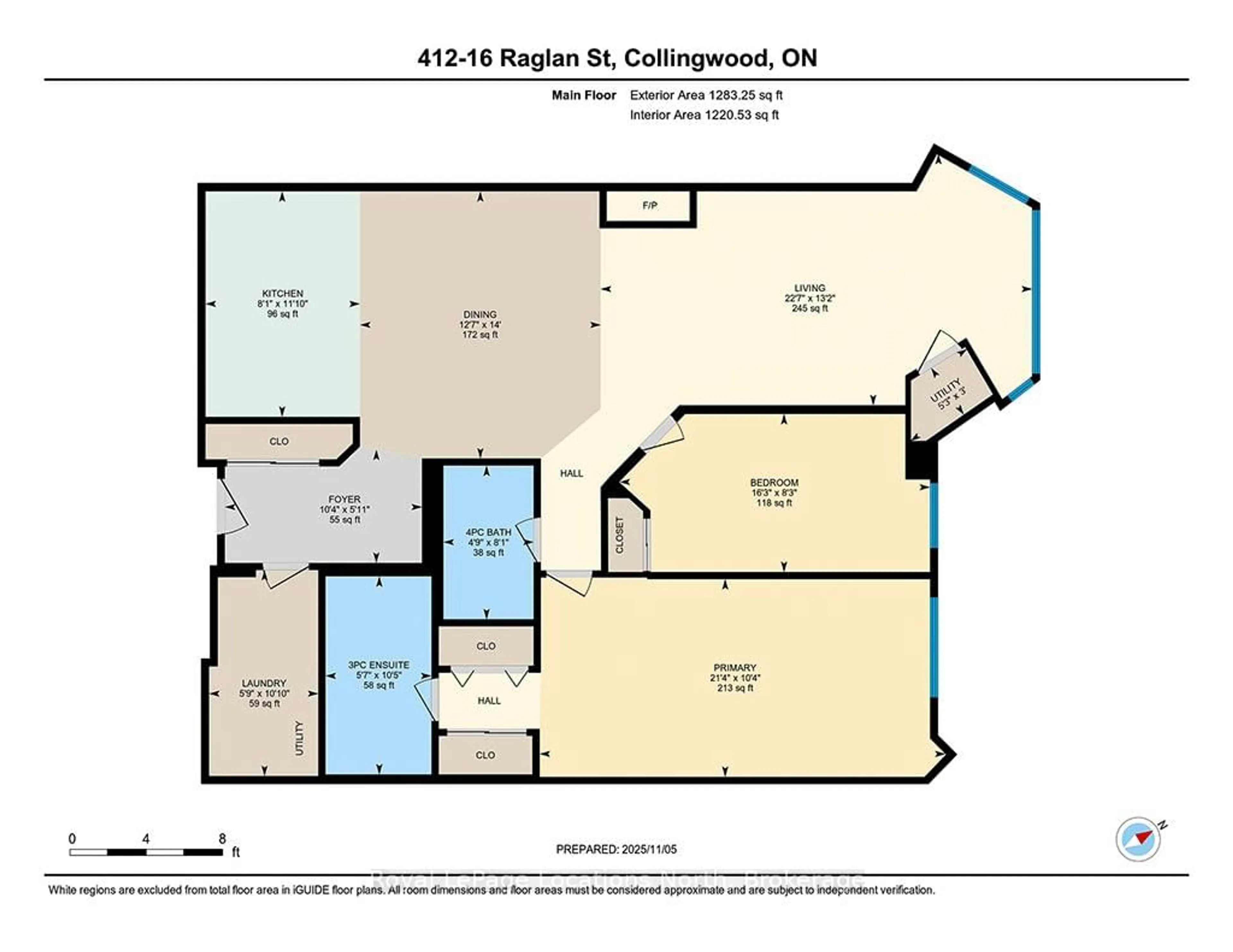 Floor plan for 16 Raglan St #412, Collingwood Ontario L9Y 4Y2