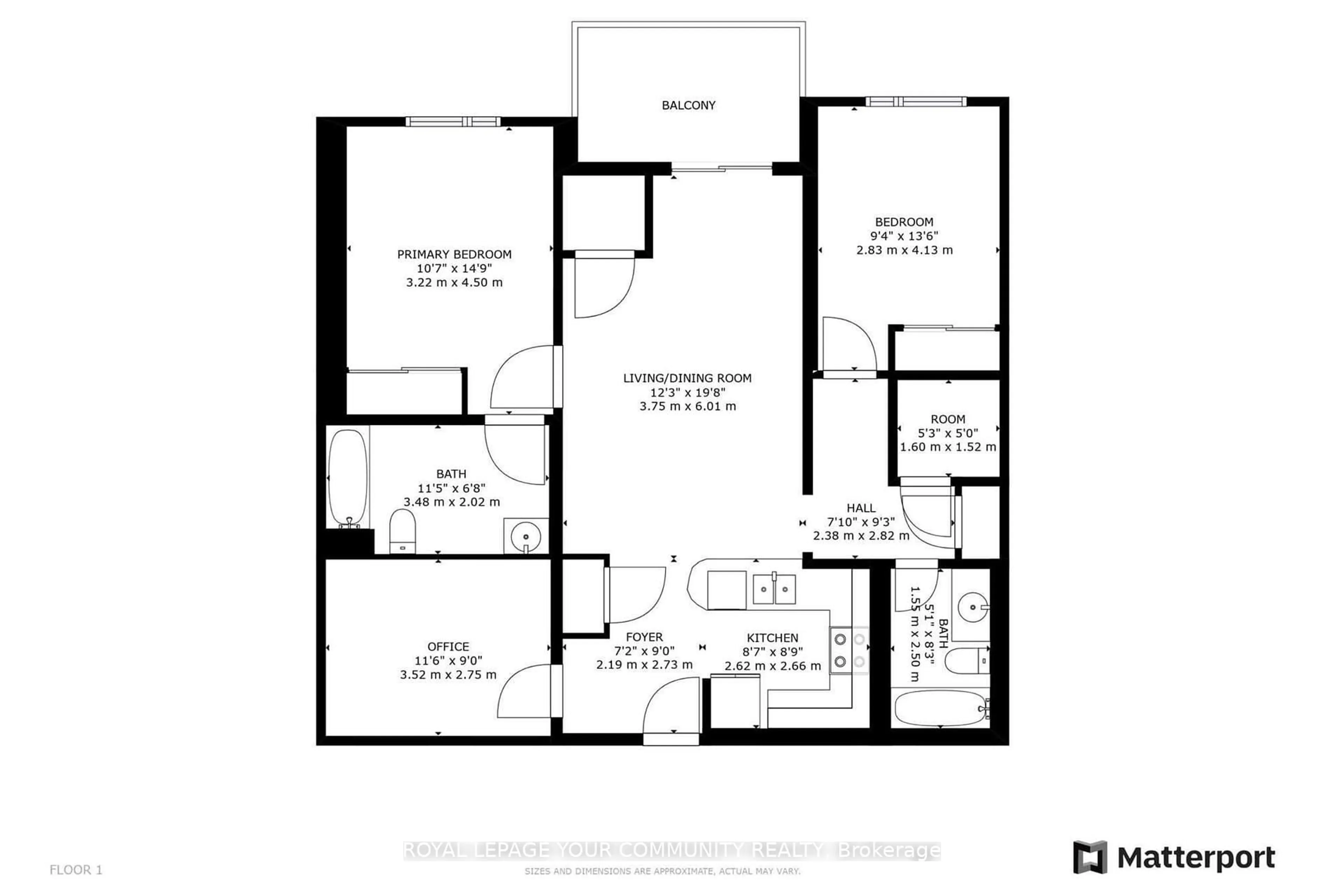Floor plan for 295 Cundles Rd #304, Barrie Ontario L4E 1A2