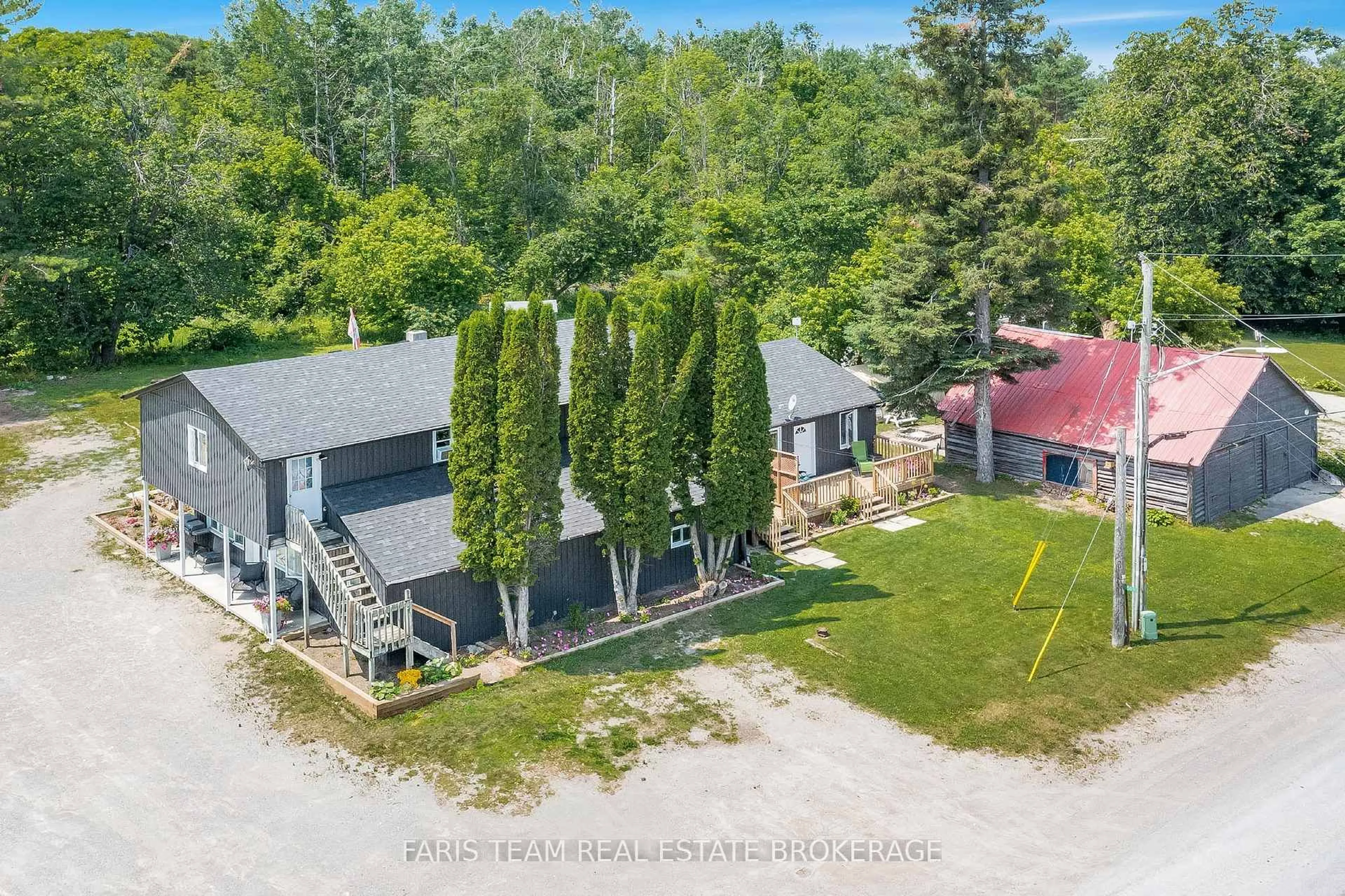 A pic from outside/outdoor area/front of a property/back of a property/a pic from drone, building for 5880 Rama Dalton Boundary Rd, Ramara Ontario L0K 1W0