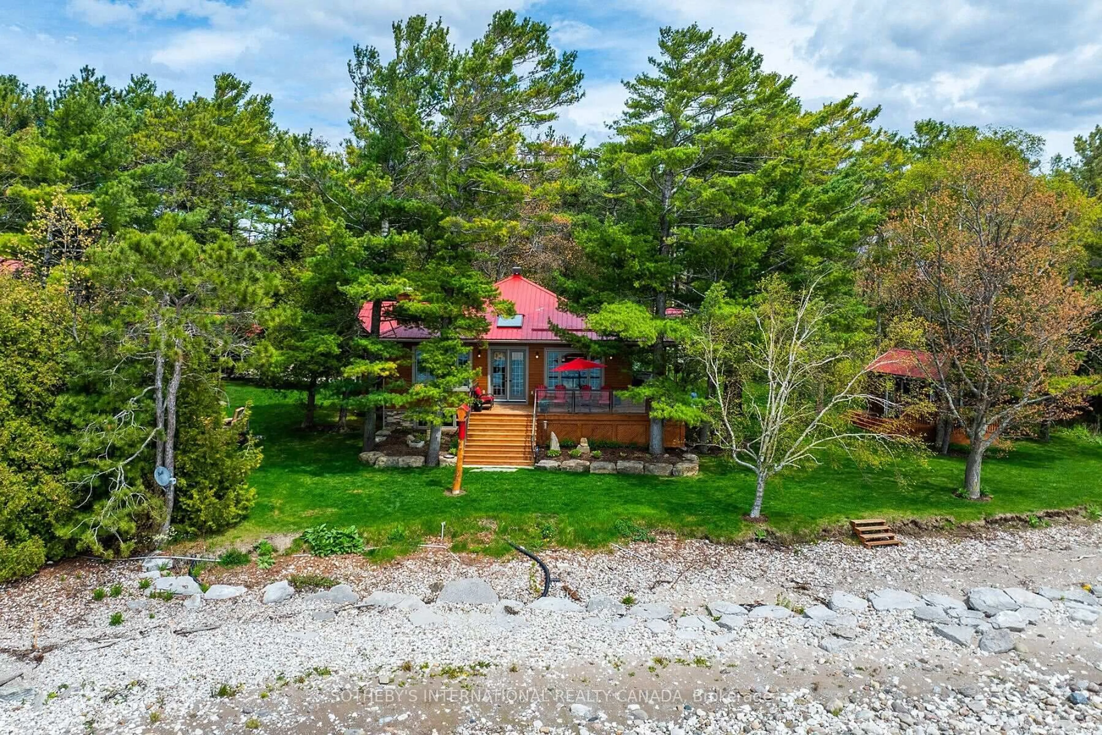 A pic from outside/outdoor area/front of a property/back of a property/a pic from drone, water/lake/river/ocean view for 9 Monica Rd, Tiny Ontario L0L 1P1