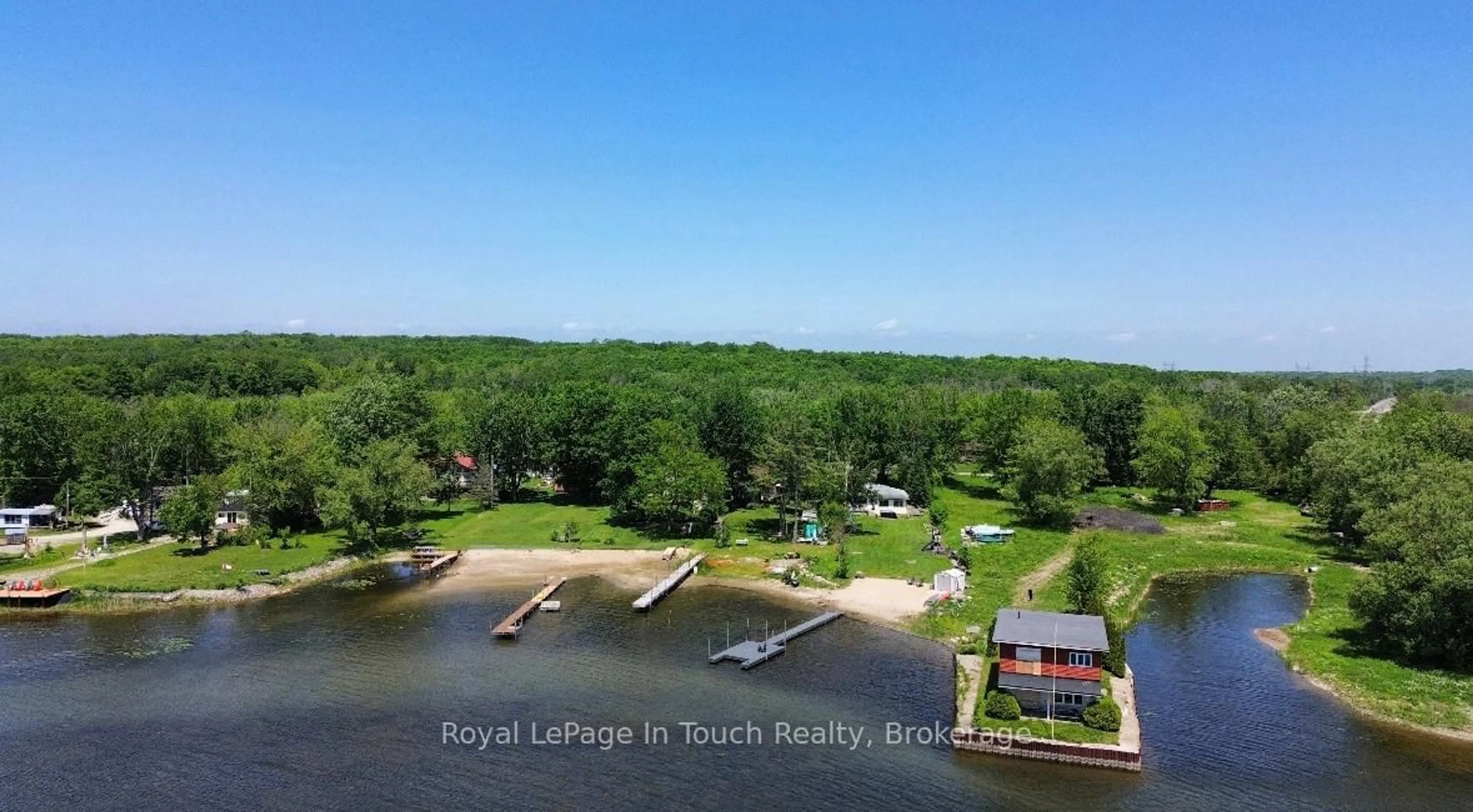 A pic from outside/outdoor area/front of a property/back of a property/a pic from drone, water/lake/river/ocean view for 164 Duck Bay Rd, Tay Ontario L0K 2C0