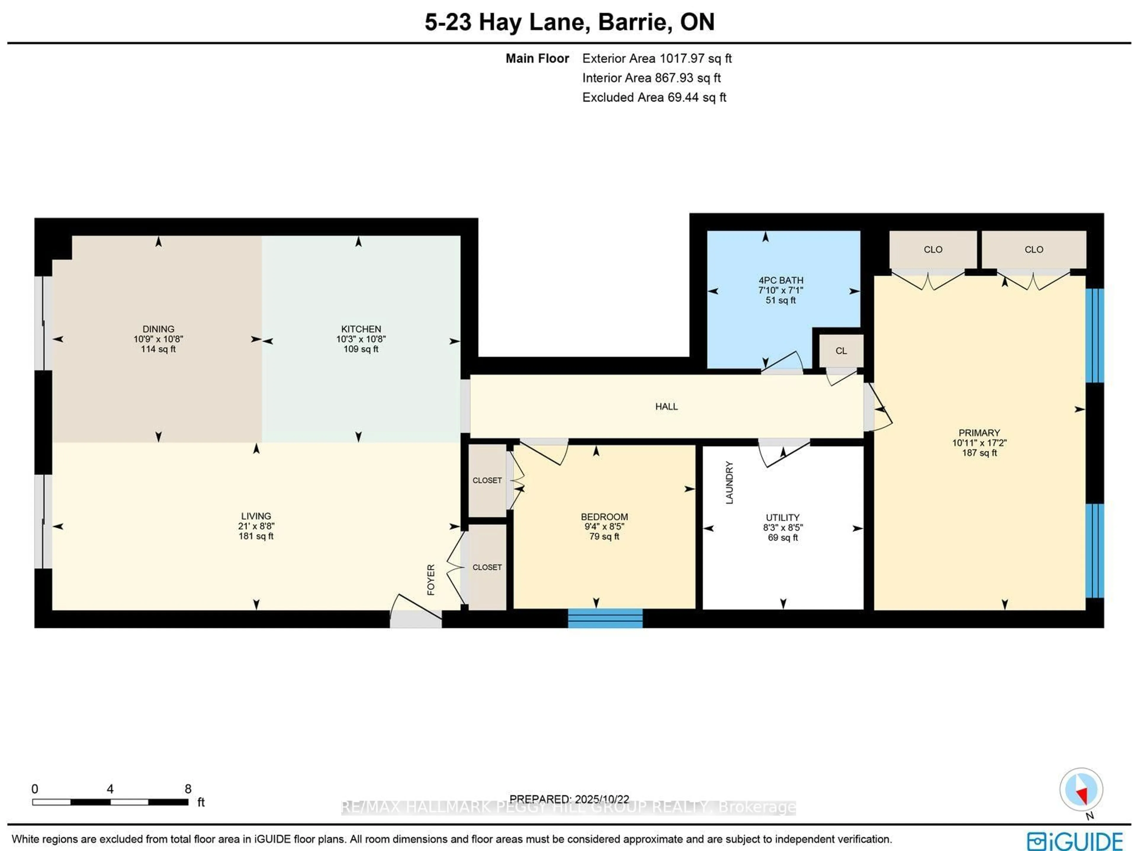 Floor plan for 23 Hay Lane #5, Barrie Ontario L9J 0V6