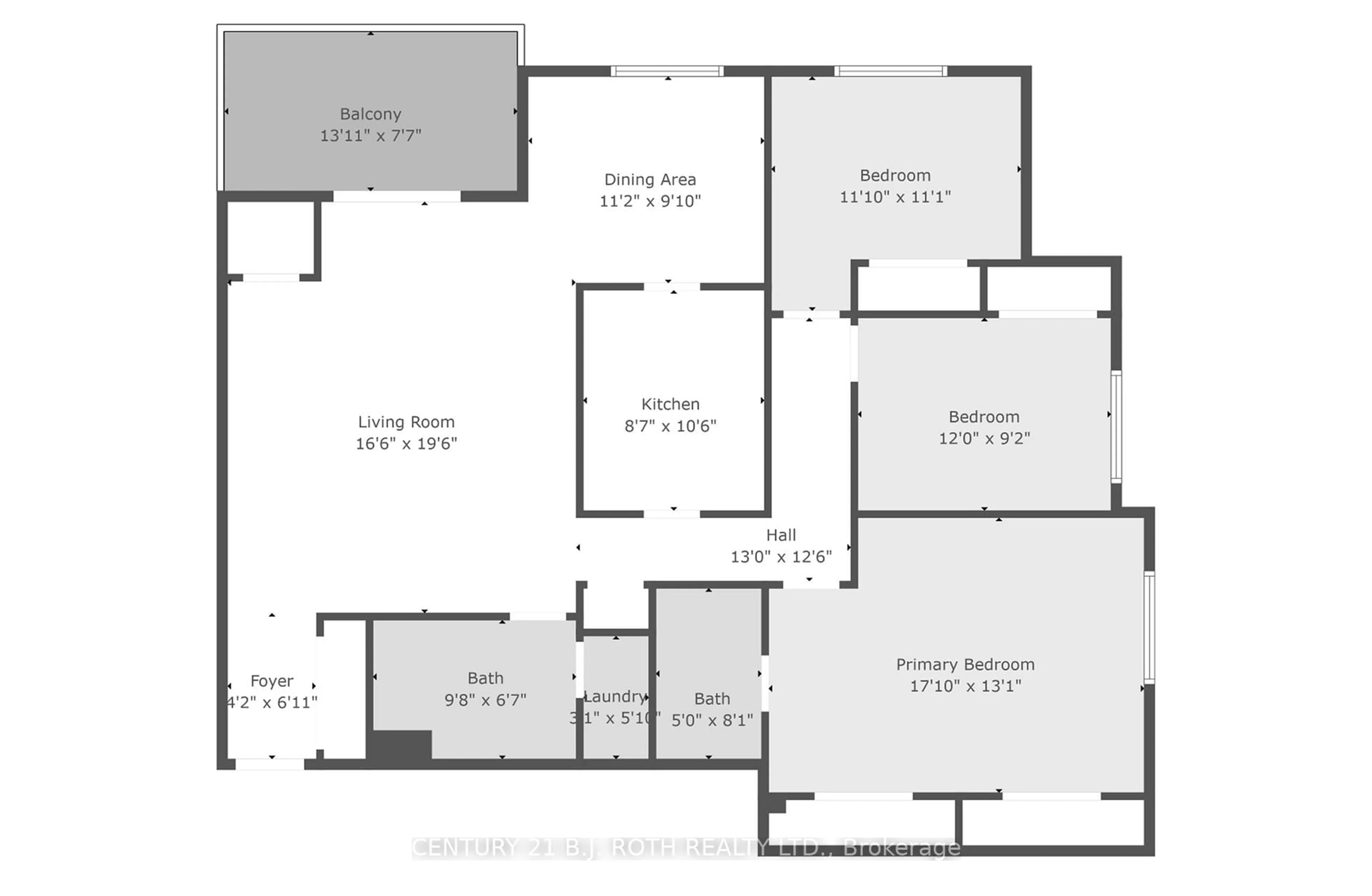 Floor plan for 720 YONGE St #218, Barrie Ontario L9J 0G9