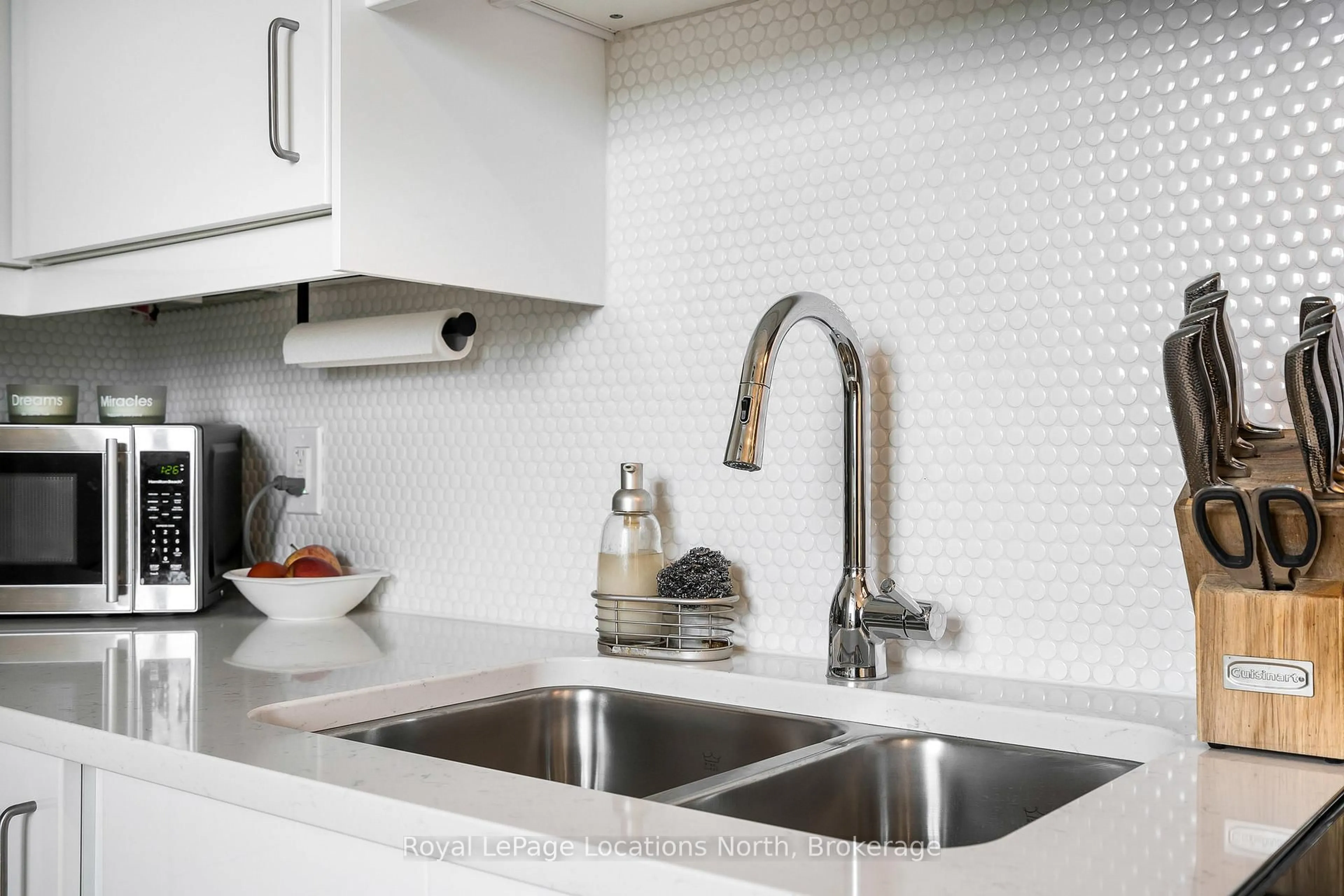 Contemporary kitchen, ceramic/tile floor for 460 Ontario St #405, Collingwood Ontario L9Y 4E5