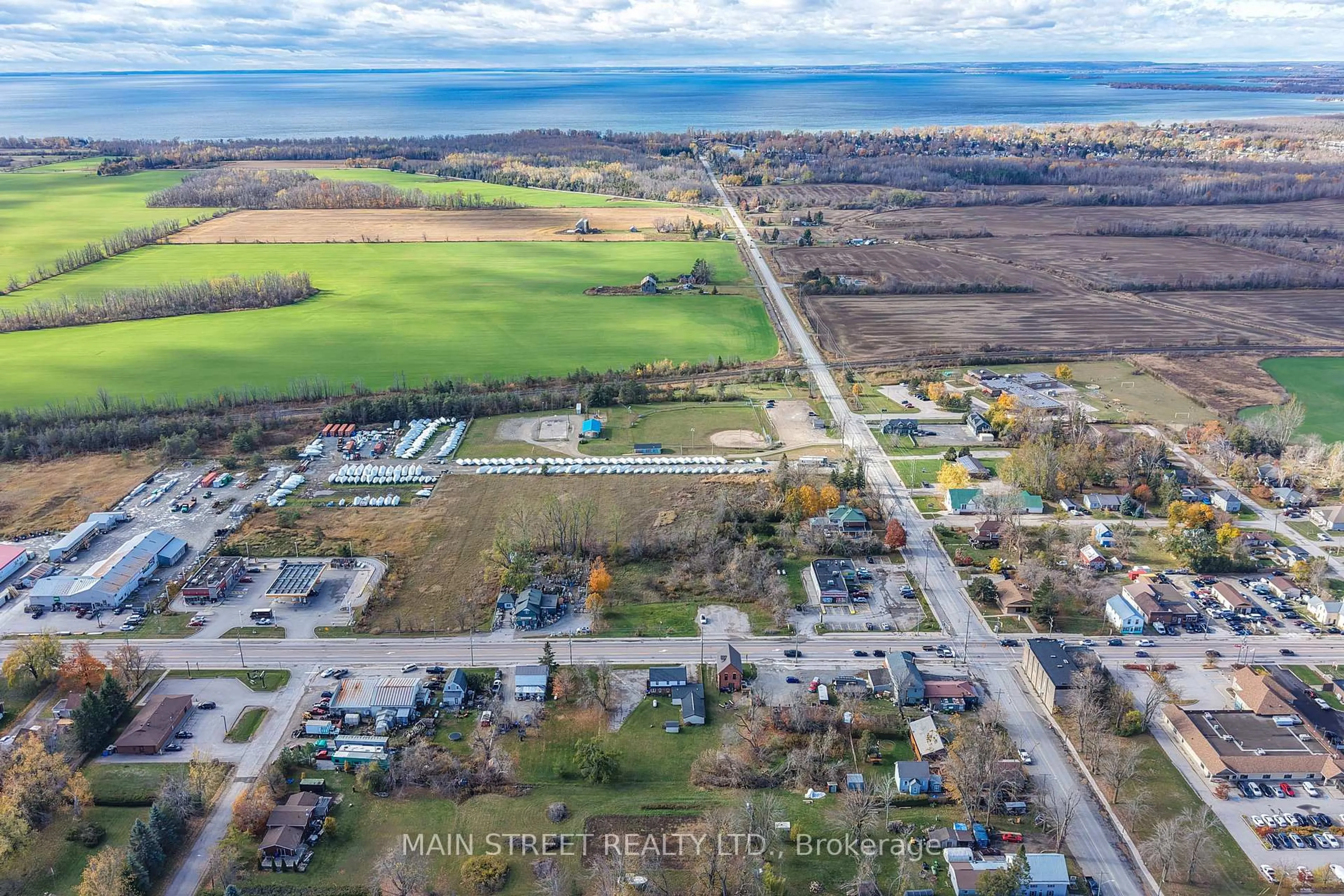 A pic from outside/outdoor area/front of a property/back of a property/a pic from drone, water/lake/river/ocean view for 2263 Hwy 12 Highway, Ramara Ontario L0K 1B0