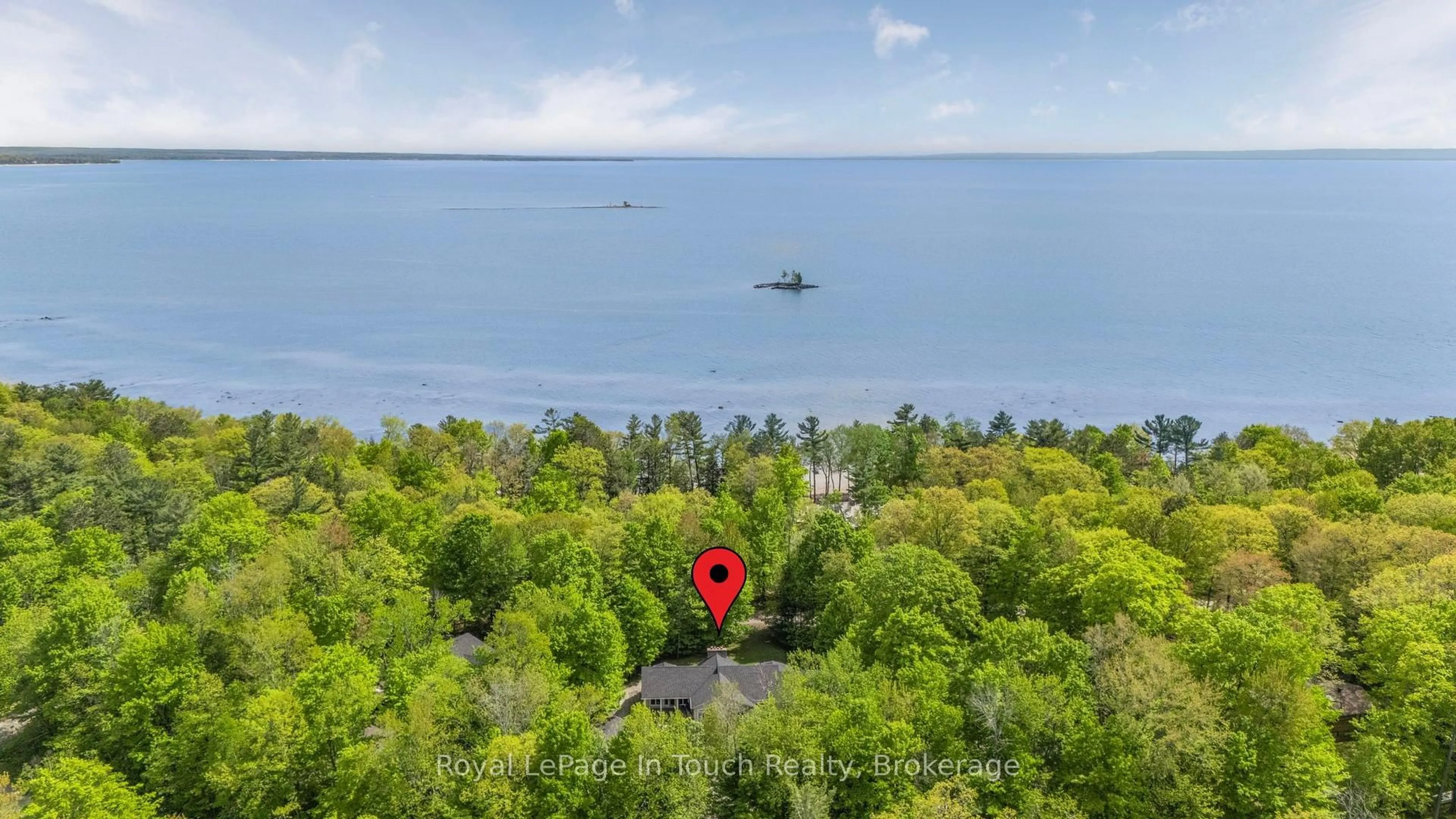A pic from outside/outdoor area/front of a property/back of a property/a pic from drone, water/lake/river/ocean view for 726 Pennorth Dr, Tiny Ontario L0L 2J0