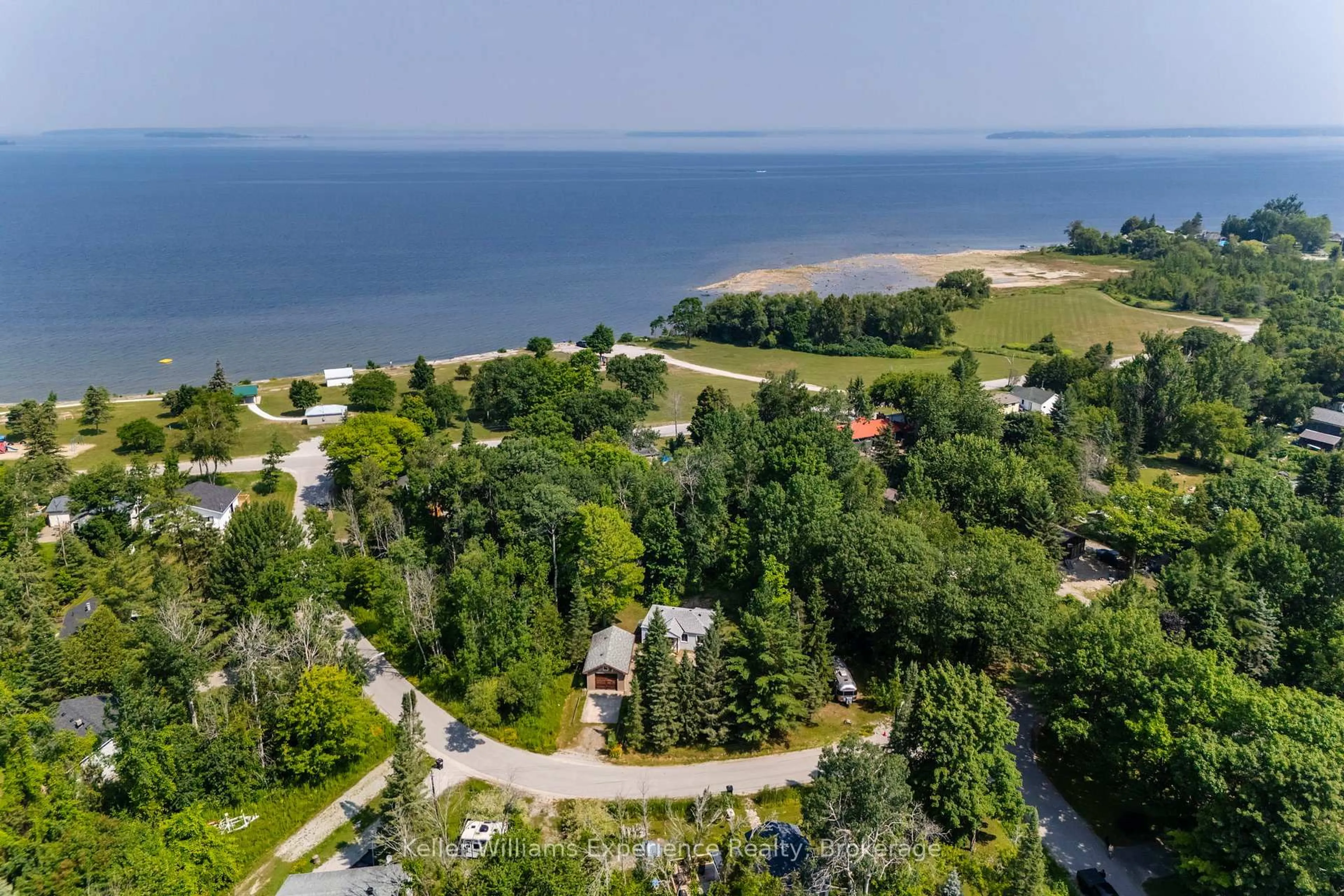 A pic from outside/outdoor area/front of a property/back of a property/a pic from drone, water/lake/river/ocean view for 180&184 Silver Birch Cres, Tay Ontario L0K 1R0