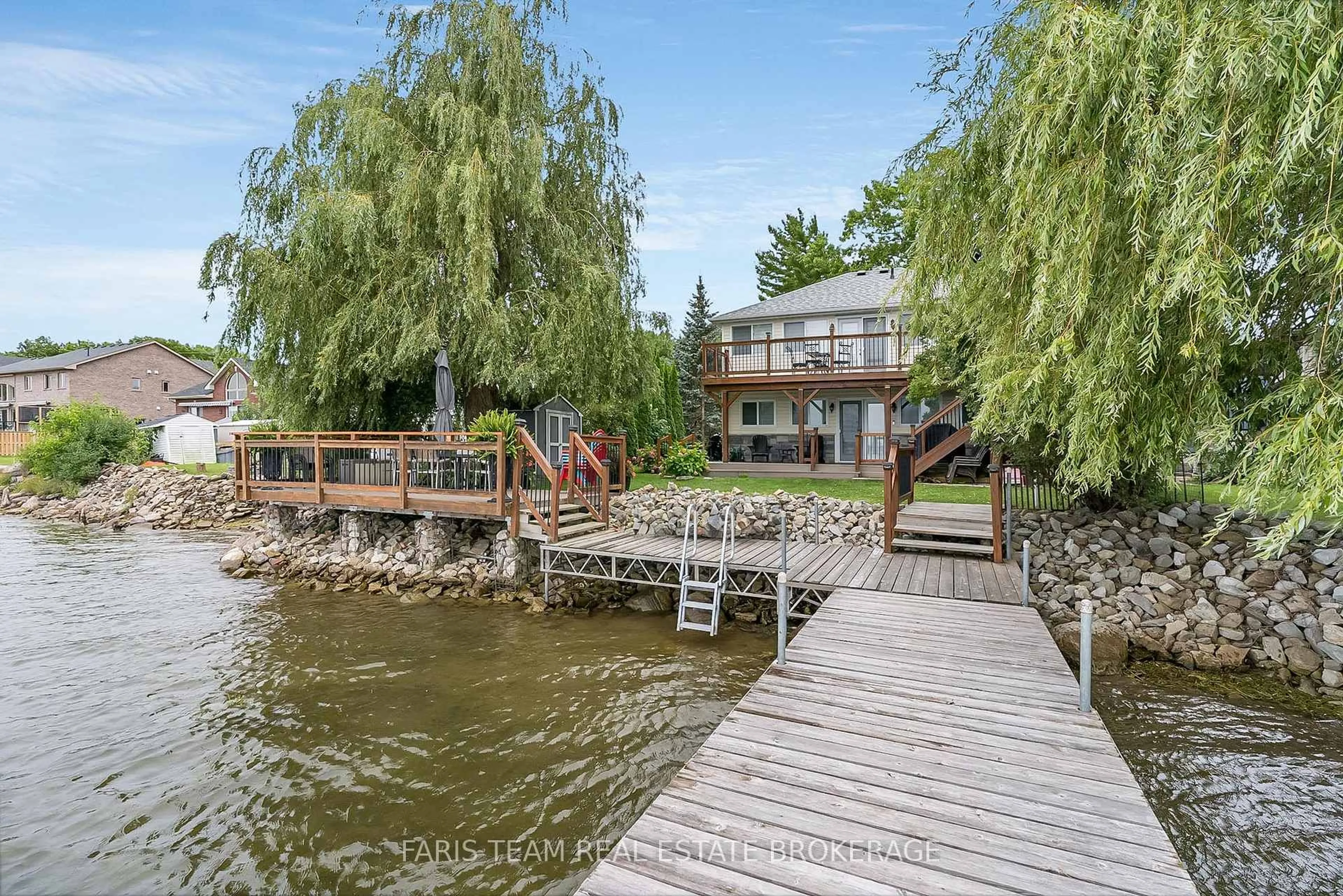 Patio, water/lake/river/ocean view for 282 Robins Point Rd, Tay Ontario L0K 2A0