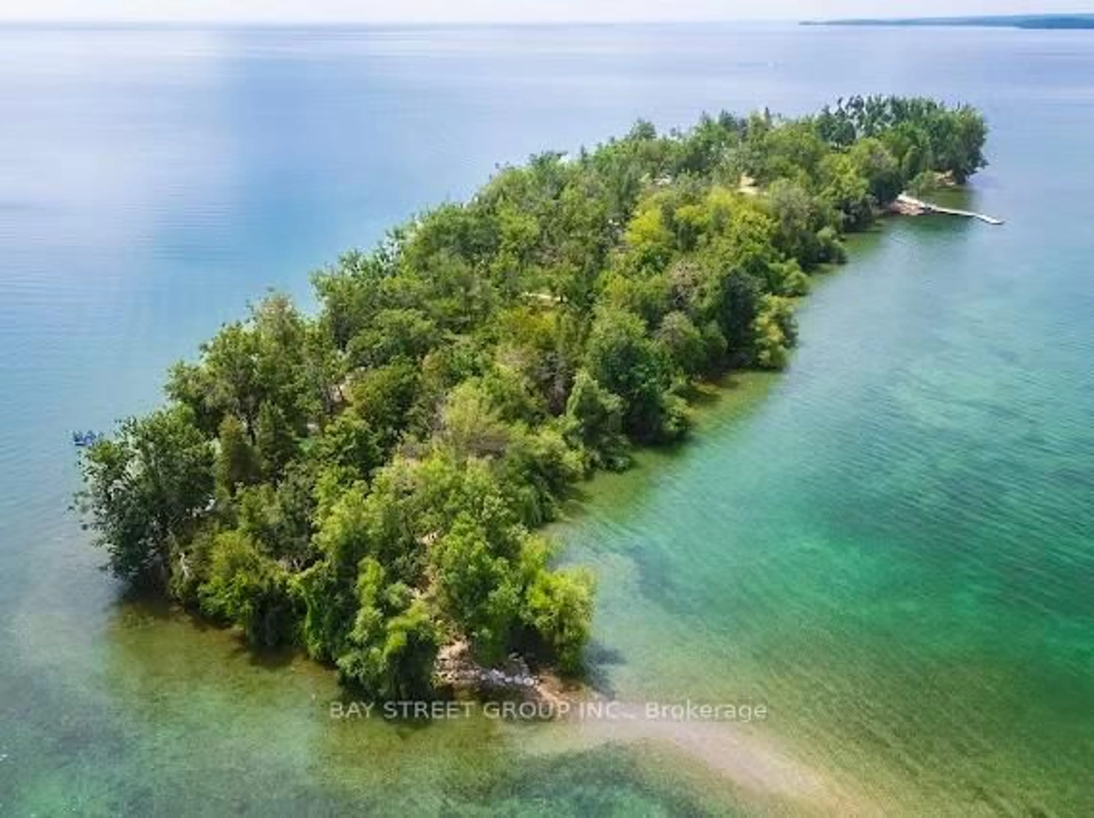 A pic from outside/outdoor area/front of a property/back of a property/a pic from drone, water/lake/river/ocean view for 1000 Goffatt Island, Ramara Ontario L3V 6H7