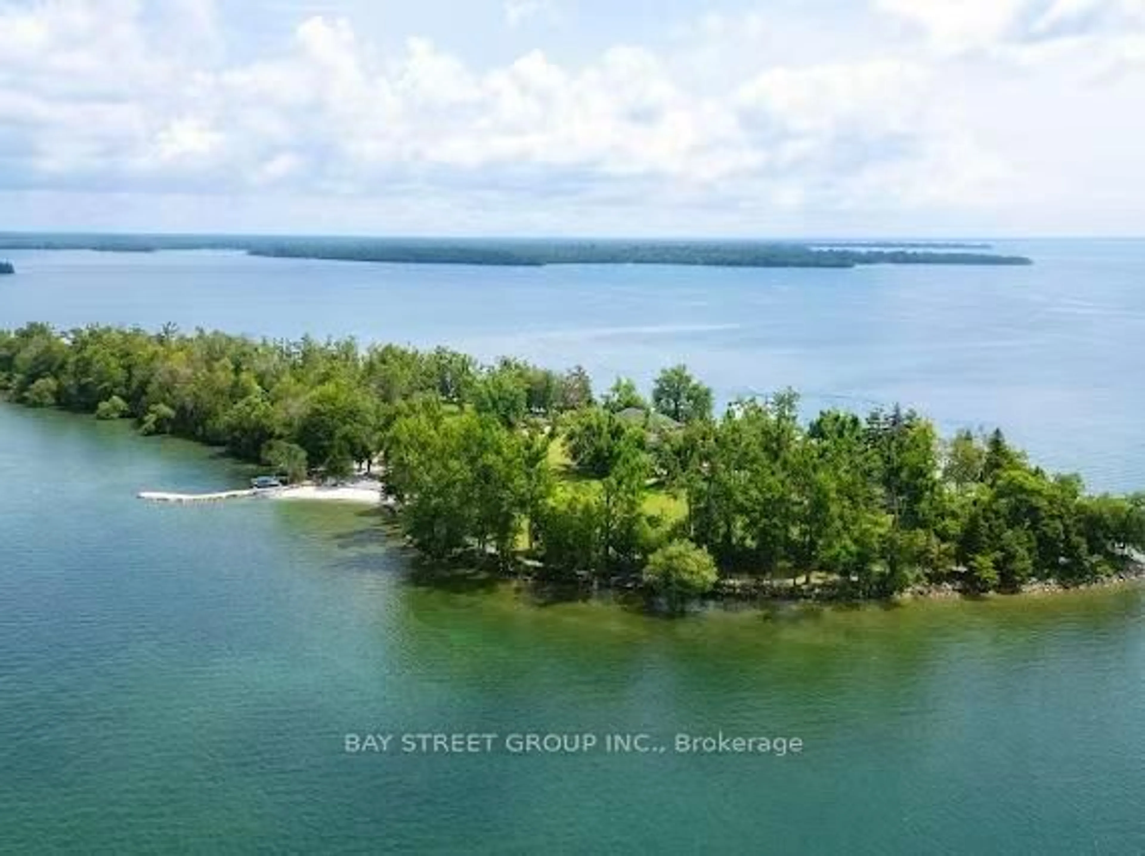 A pic from outside/outdoor area/front of a property/back of a property/a pic from drone, water/lake/river/ocean view for 1000 Goffatt Island, Ramara Ontario L3V 6H7