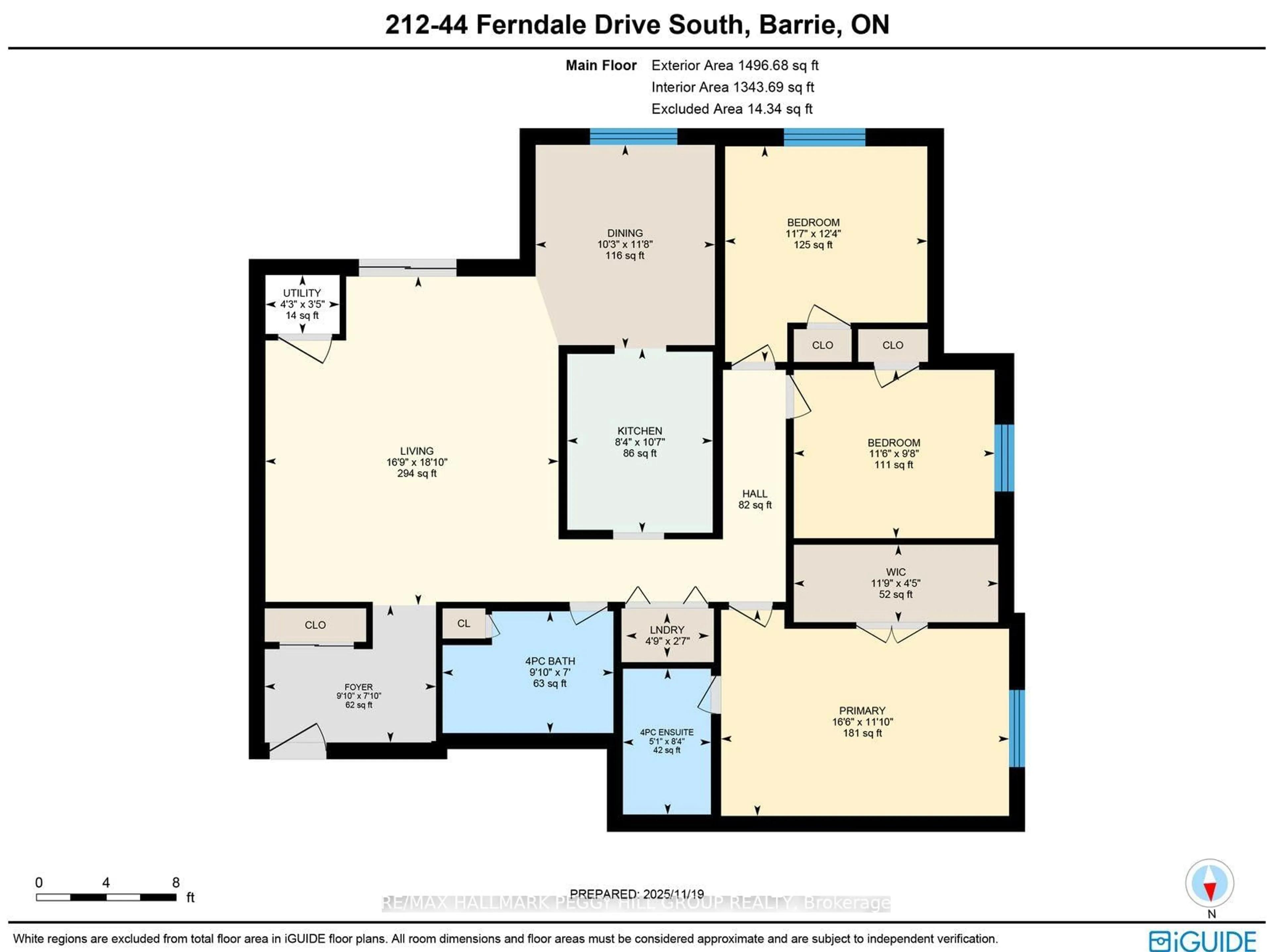 Floor plan for 44 Ferndale Dr #212, Barrie Ontario L4N 2V1