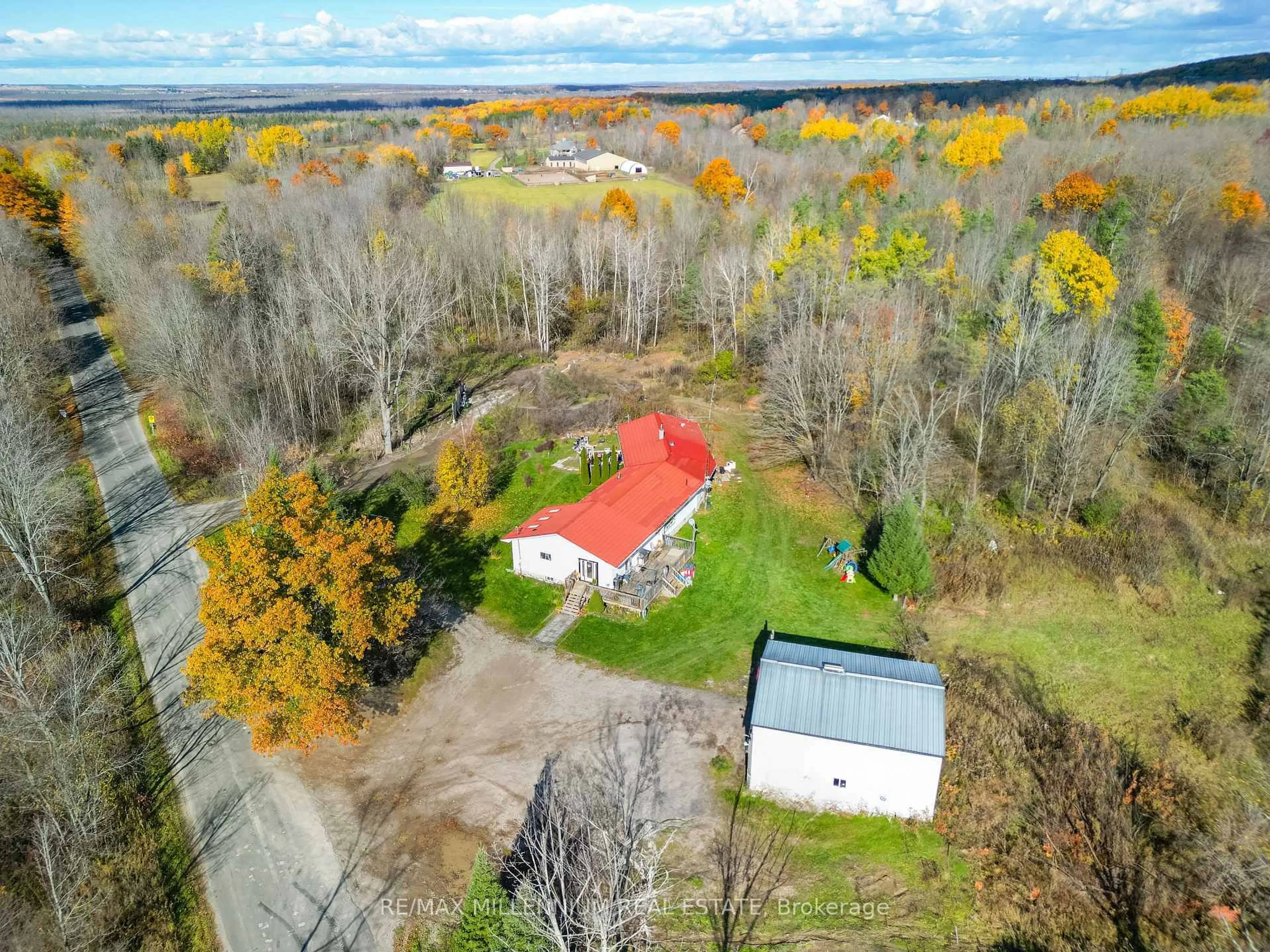 A pic from outside/outdoor area/front of a property/back of a property/a pic from drone, unknown for 3021 Pinegrove Rd, Springwater Ontario L0M 1T2
