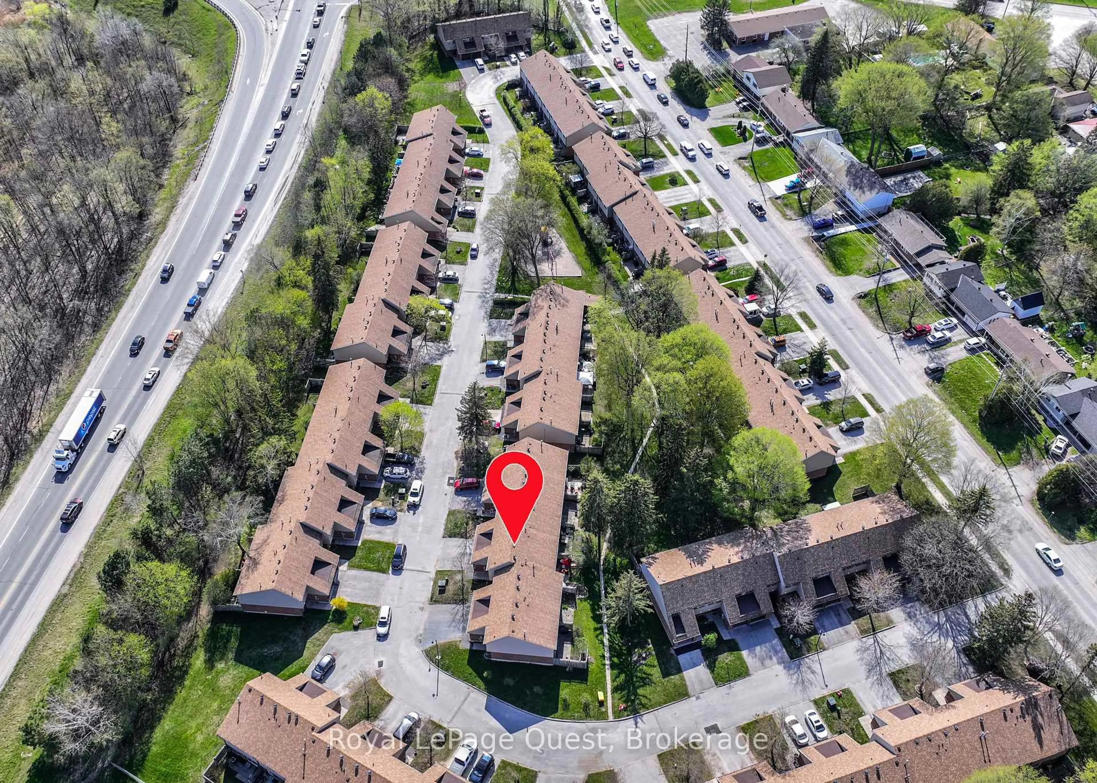 A pic from outside/outdoor area/front of a property/back of a property/a pic from drone, street for 441 Barrie Rd #76, Orillia Ontario L3V 6T9