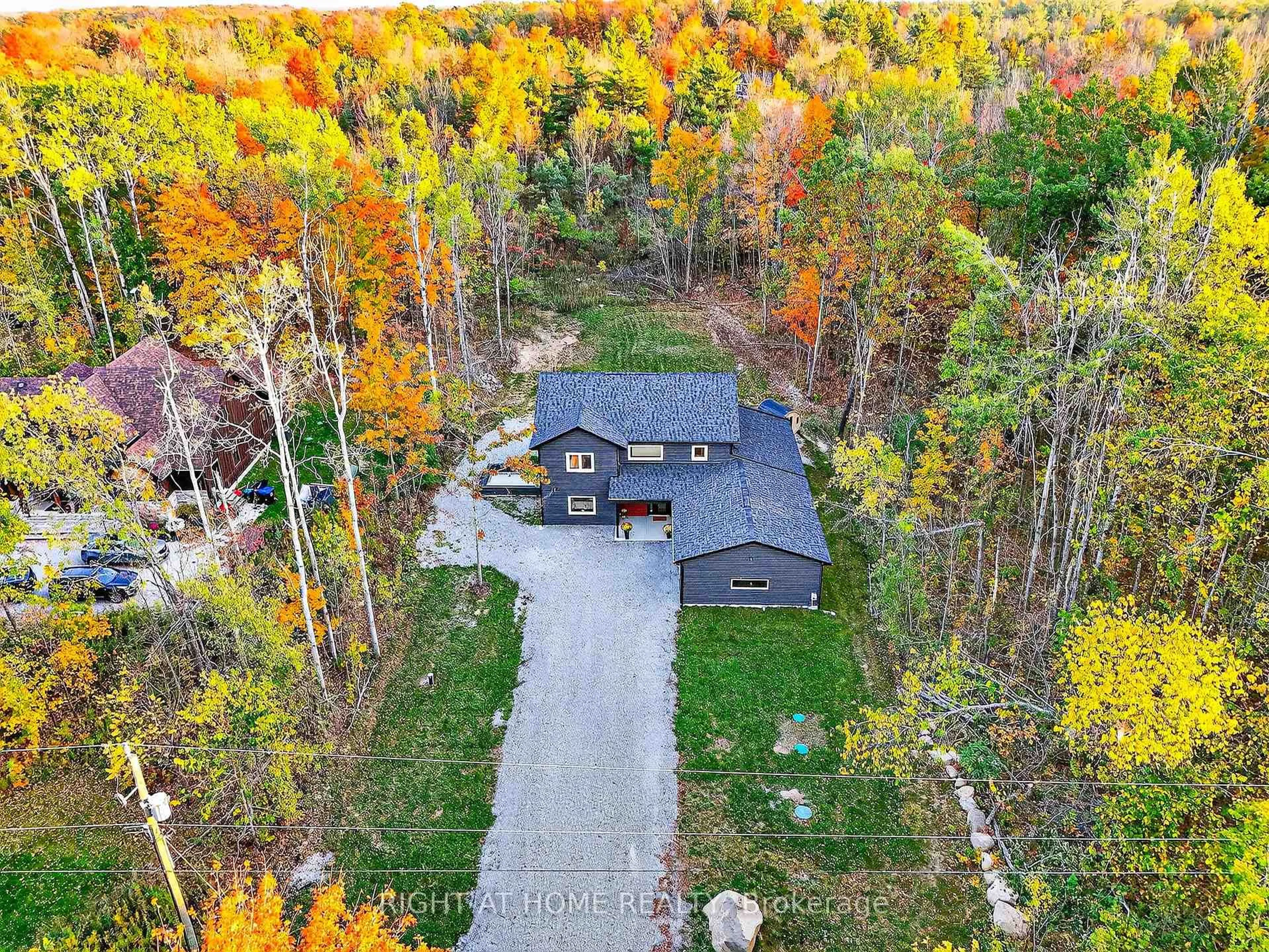 A pic from outside/outdoor area/front of a property/back of a property/a pic from drone, forest/trees view for 6067 Concession Road B-C, Ramara Ontario L0K 1W0