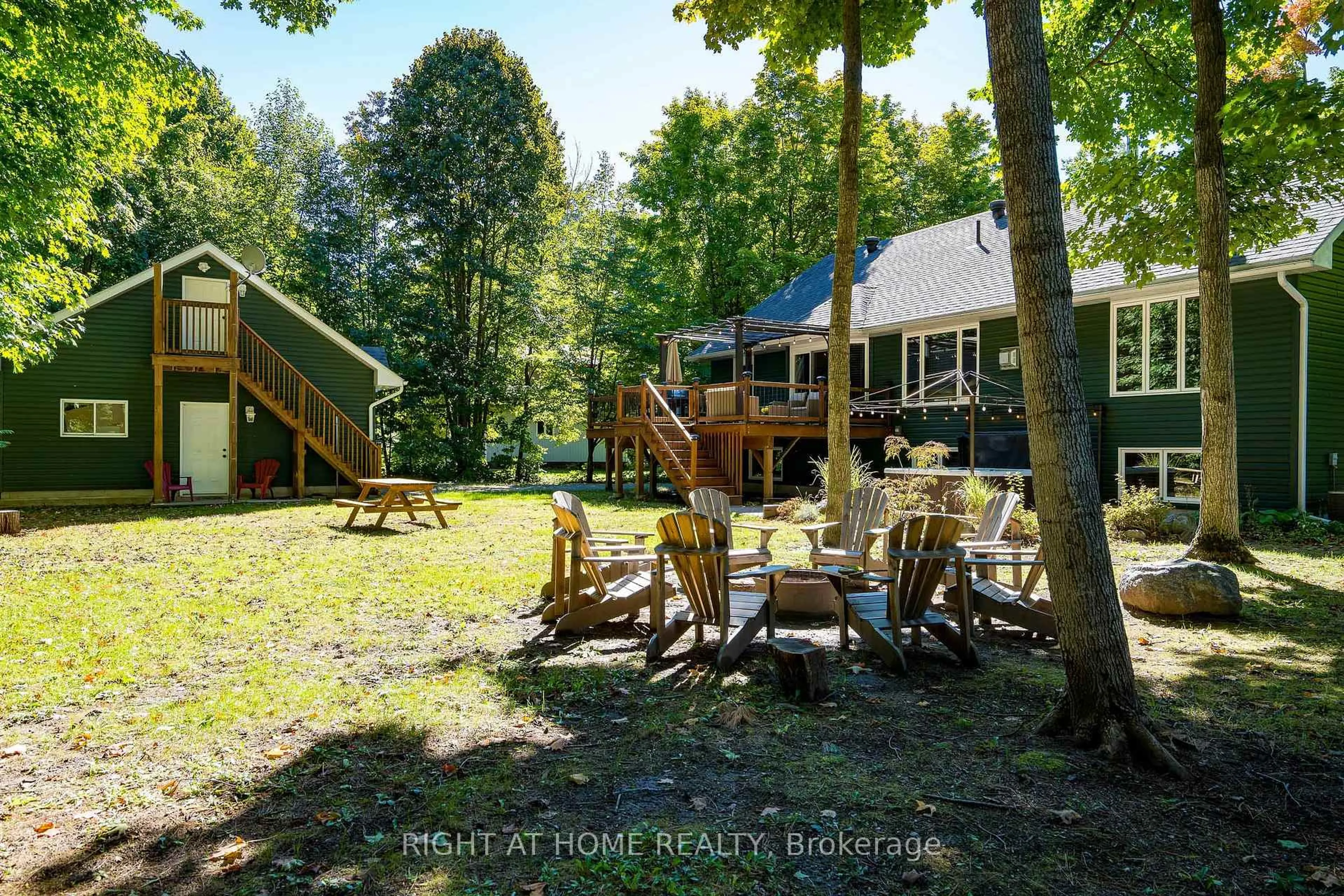 A pic from outside/outdoor area/front of a property/back of a property/a pic from drone, forest/trees view for 137 Desroches Tr, Tiny Ontario L9M 0H9