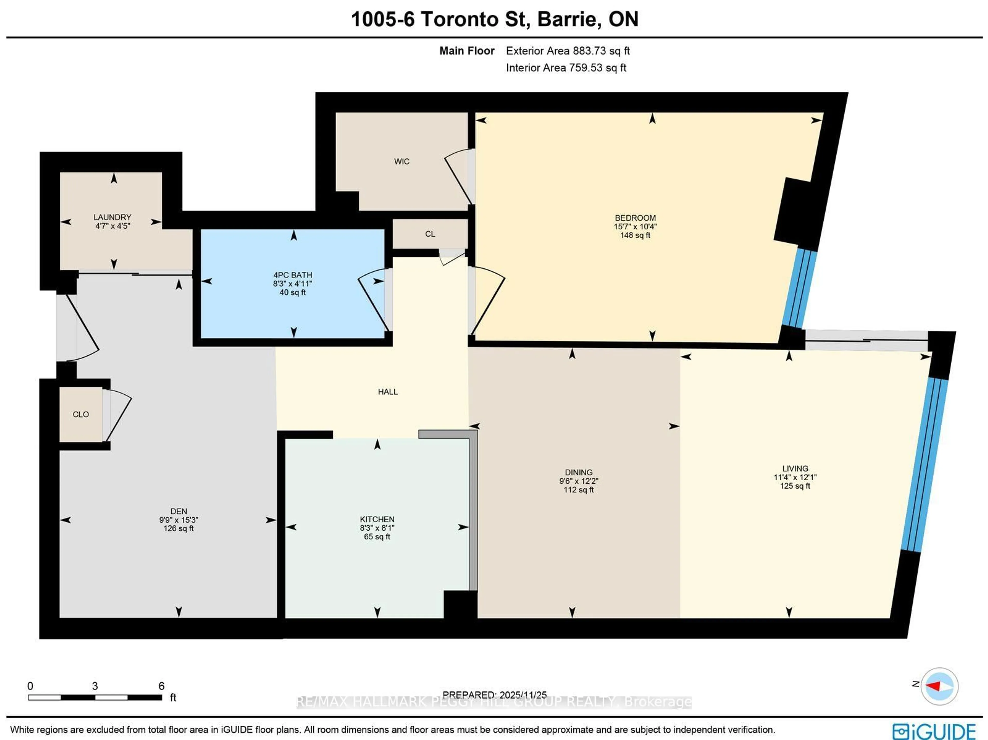 Floor plan for 6 Toronto St #1005, Barrie Ontario L4N 9R2
