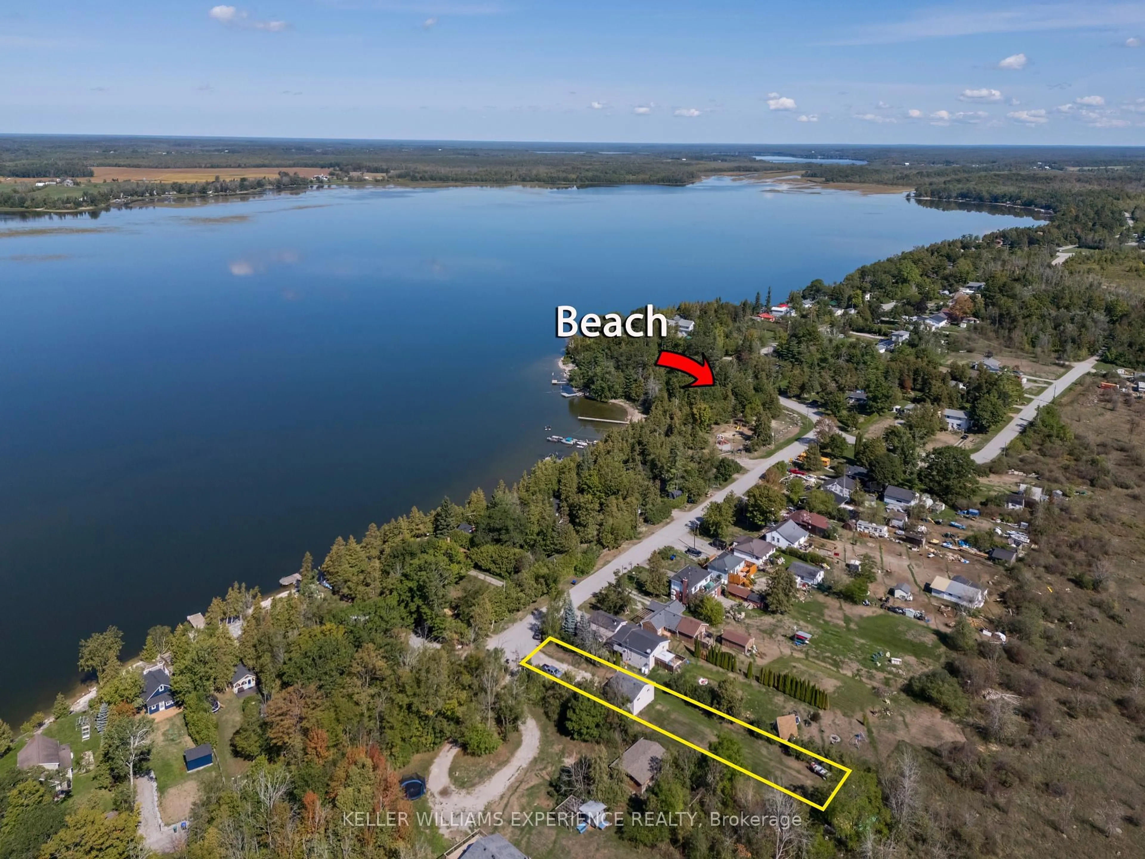 A pic from outside/outdoor area/front of a property/back of a property/a pic from drone, water/lake/river/ocean view for 1153 Sylvan Glen Dr, Ramara Ontario L0K 1B0