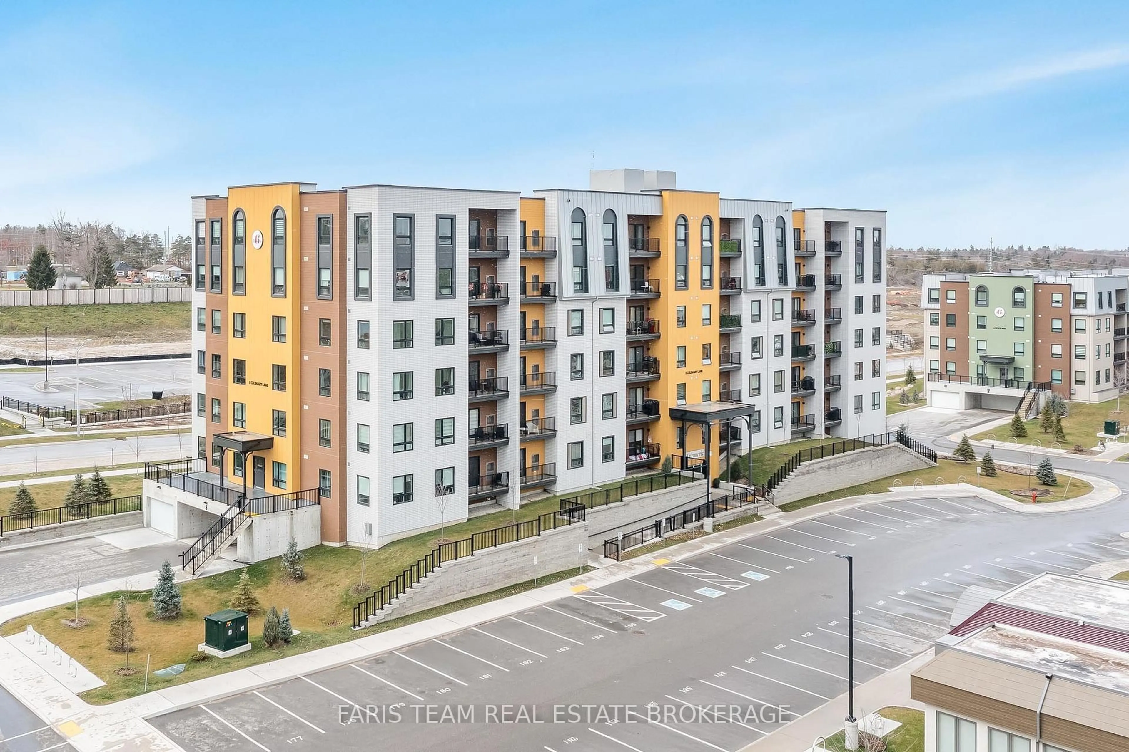 A pic from outside/outdoor area/front of a property/back of a property/a pic from drone, unknown for 8 Culinary Lane #411, Barrie Ontario L9J 0T2