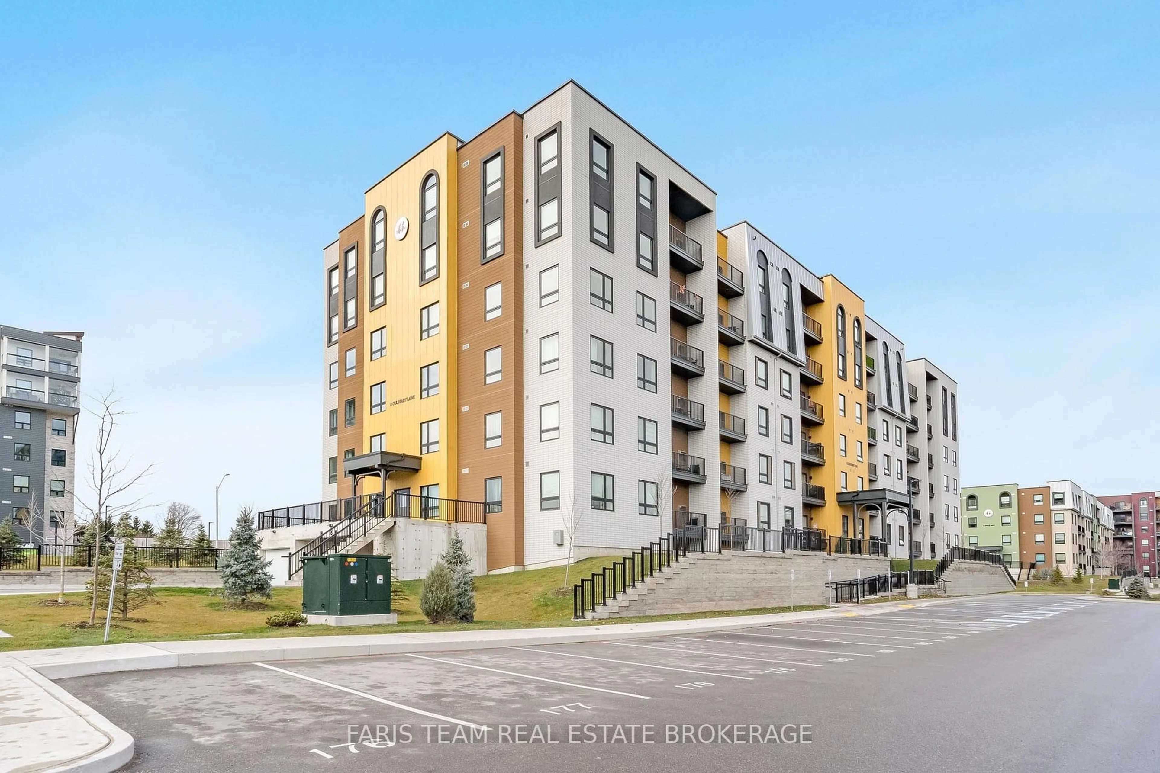 A pic from outside/outdoor area/front of a property/back of a property/a pic from drone, street for 8 Culinary Lane #411, Barrie Ontario L9J 0T2