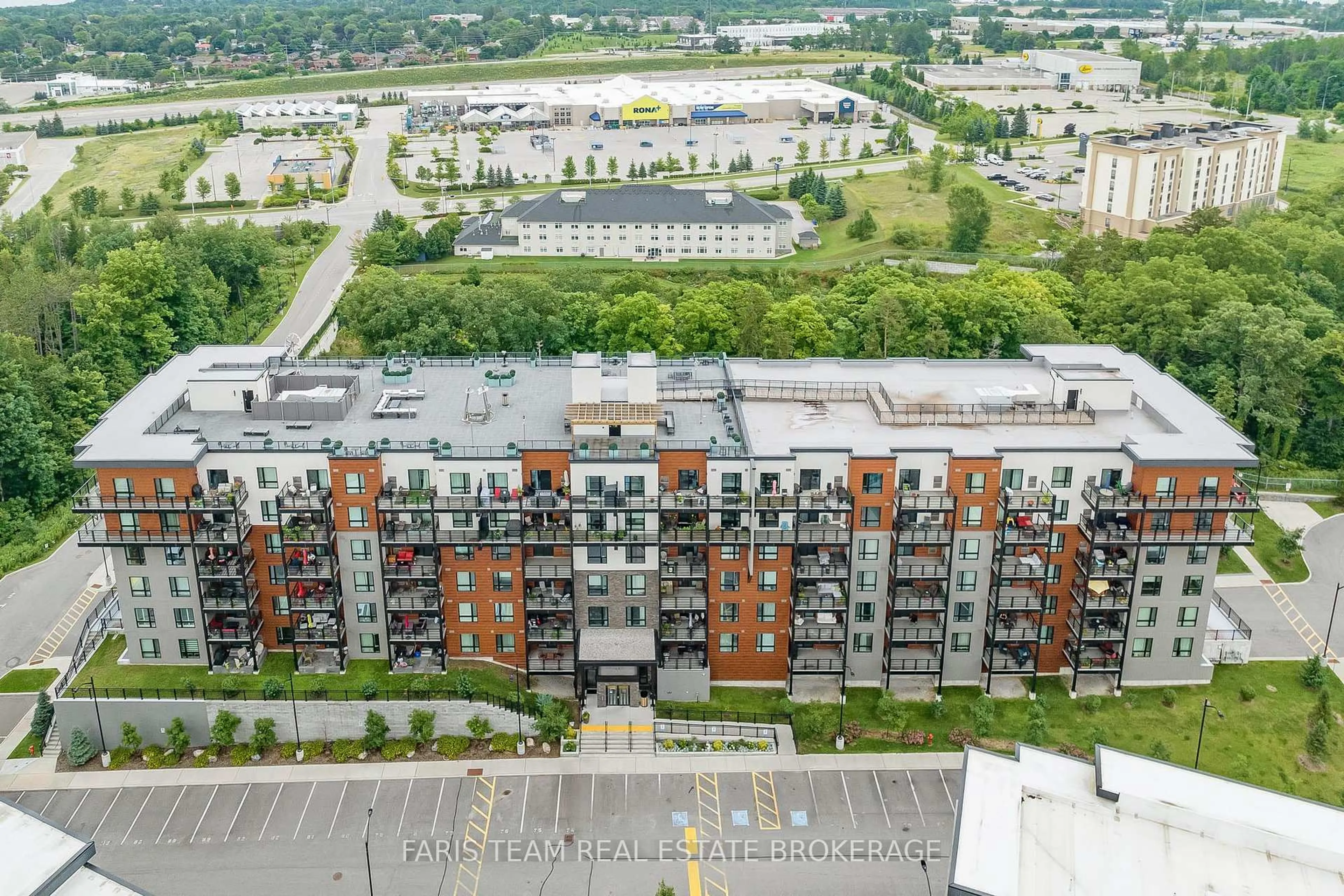 A pic from outside/outdoor area/front of a property/back of a property/a pic from drone, city buildings view from balcony for 302 Essa Rd #603, Barrie Ontario L9J 0H3