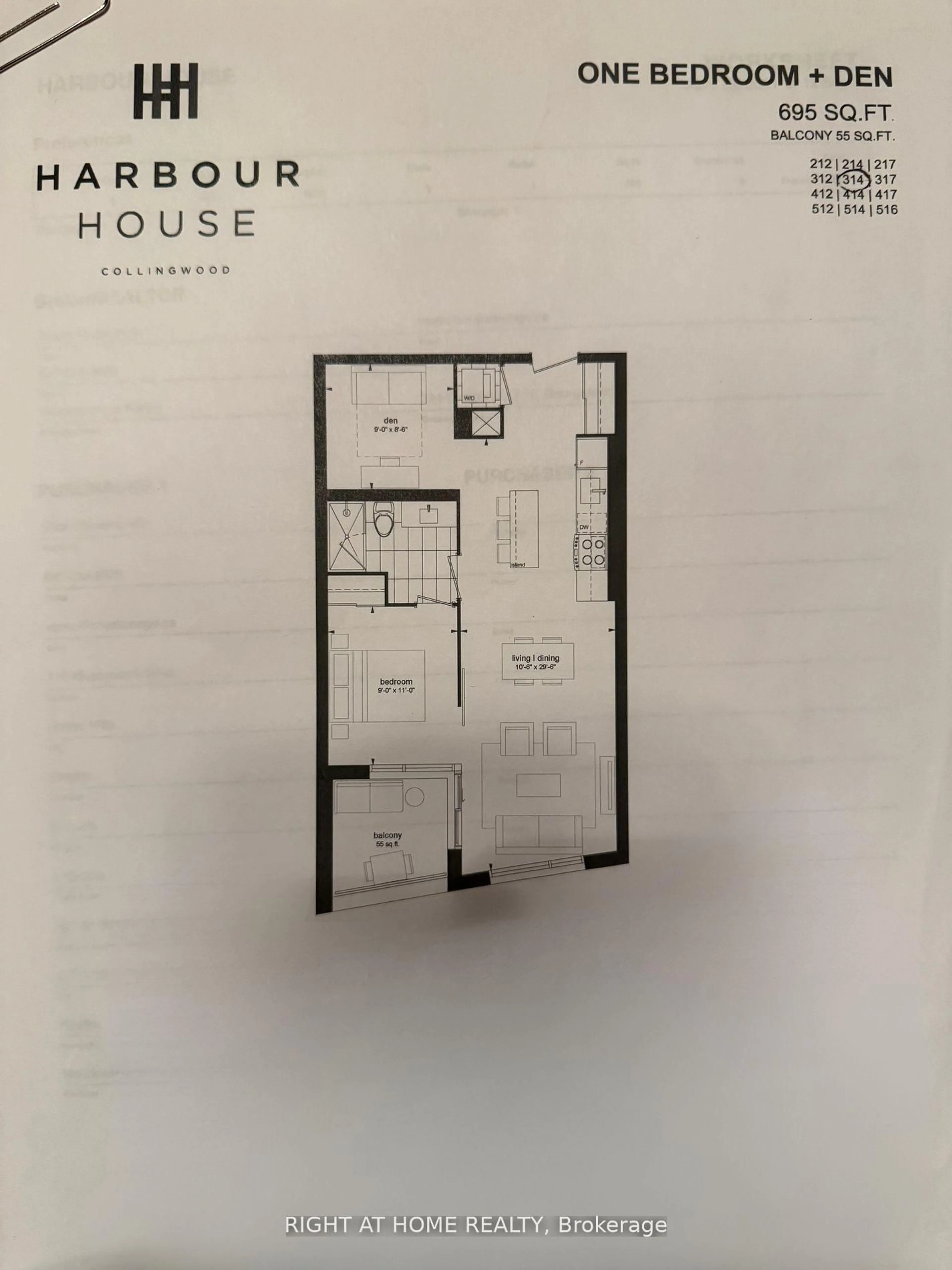 Floor plan for 31 Huron St #314, Collingwood Ontario L9Y 0E8