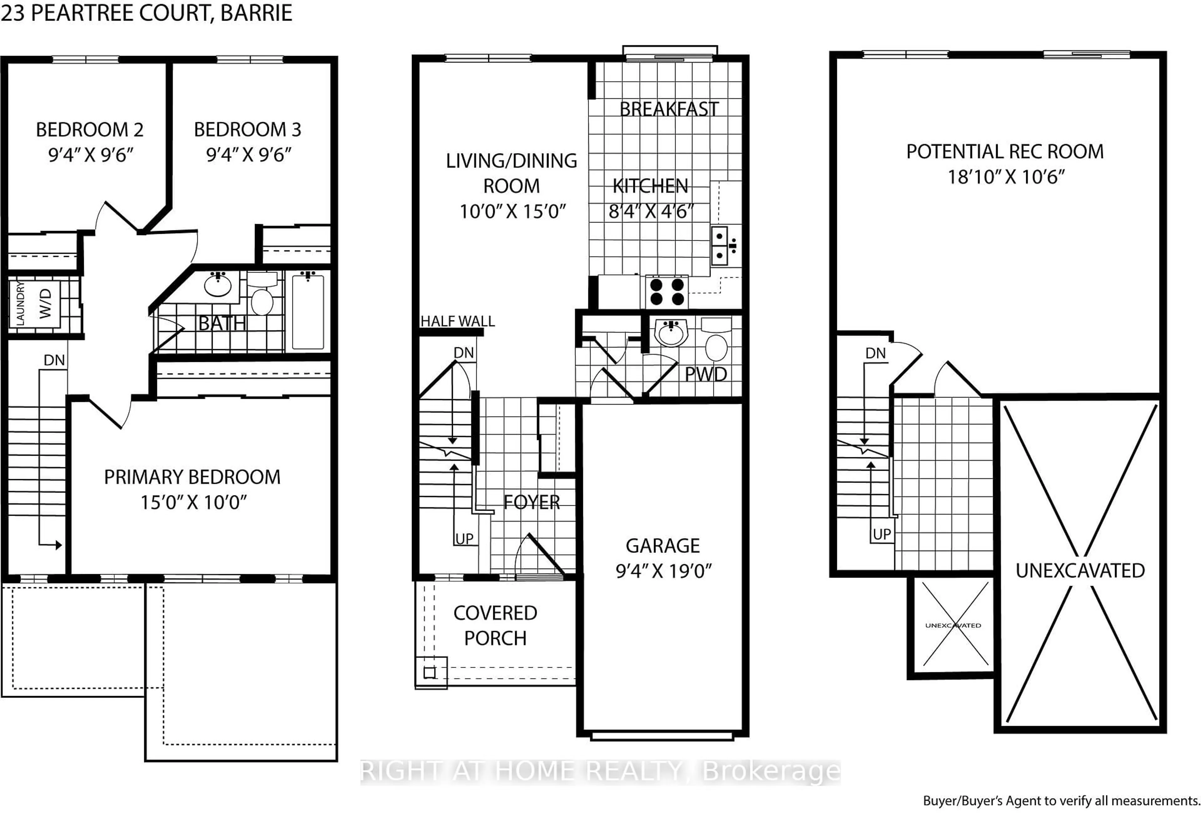 Floor plan for 23 Peartree Crt, Barrie Ontario L4N 6N7