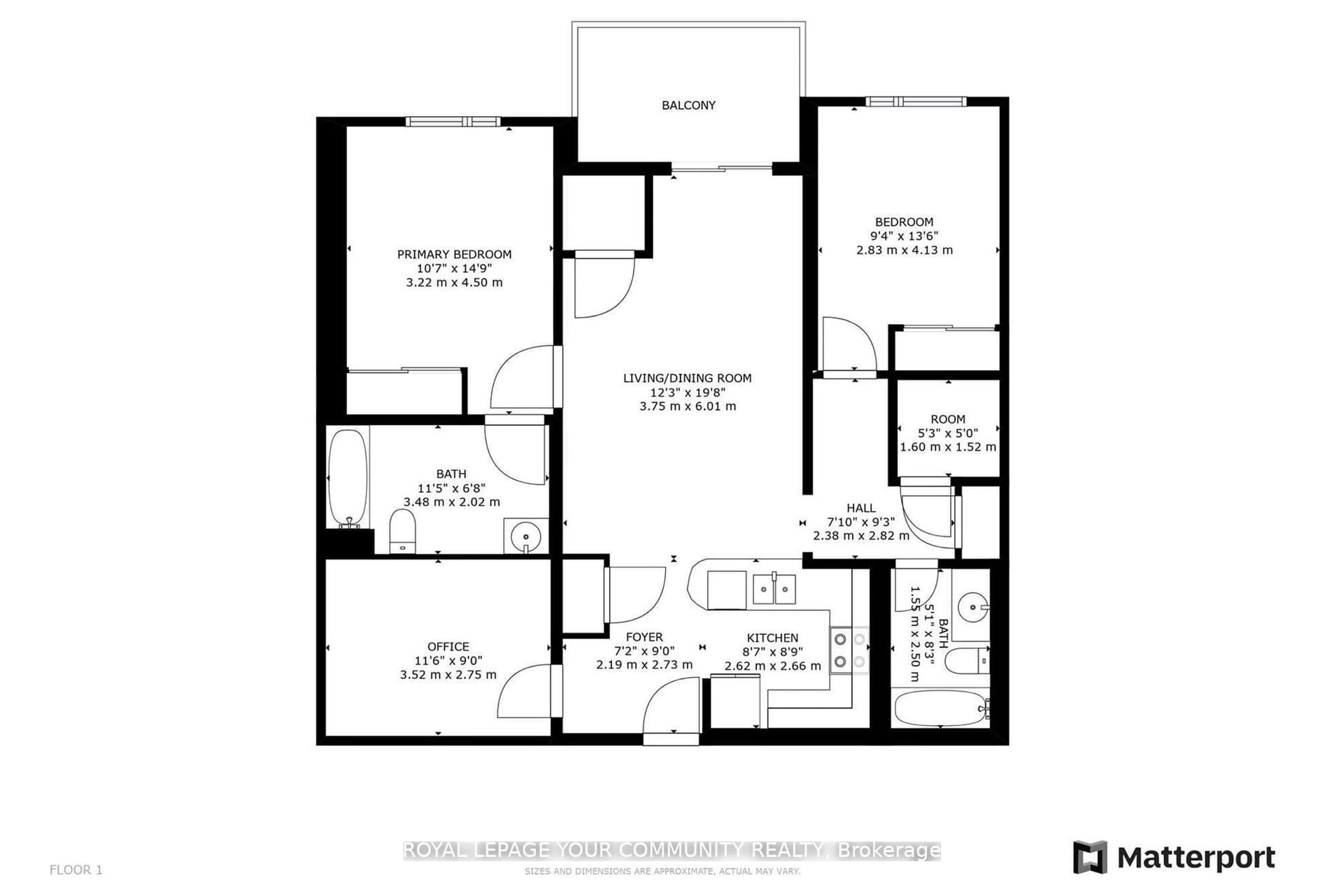 Floor plan for 295 Cundles Rd #304, Barrie Ontario L4E 1A2